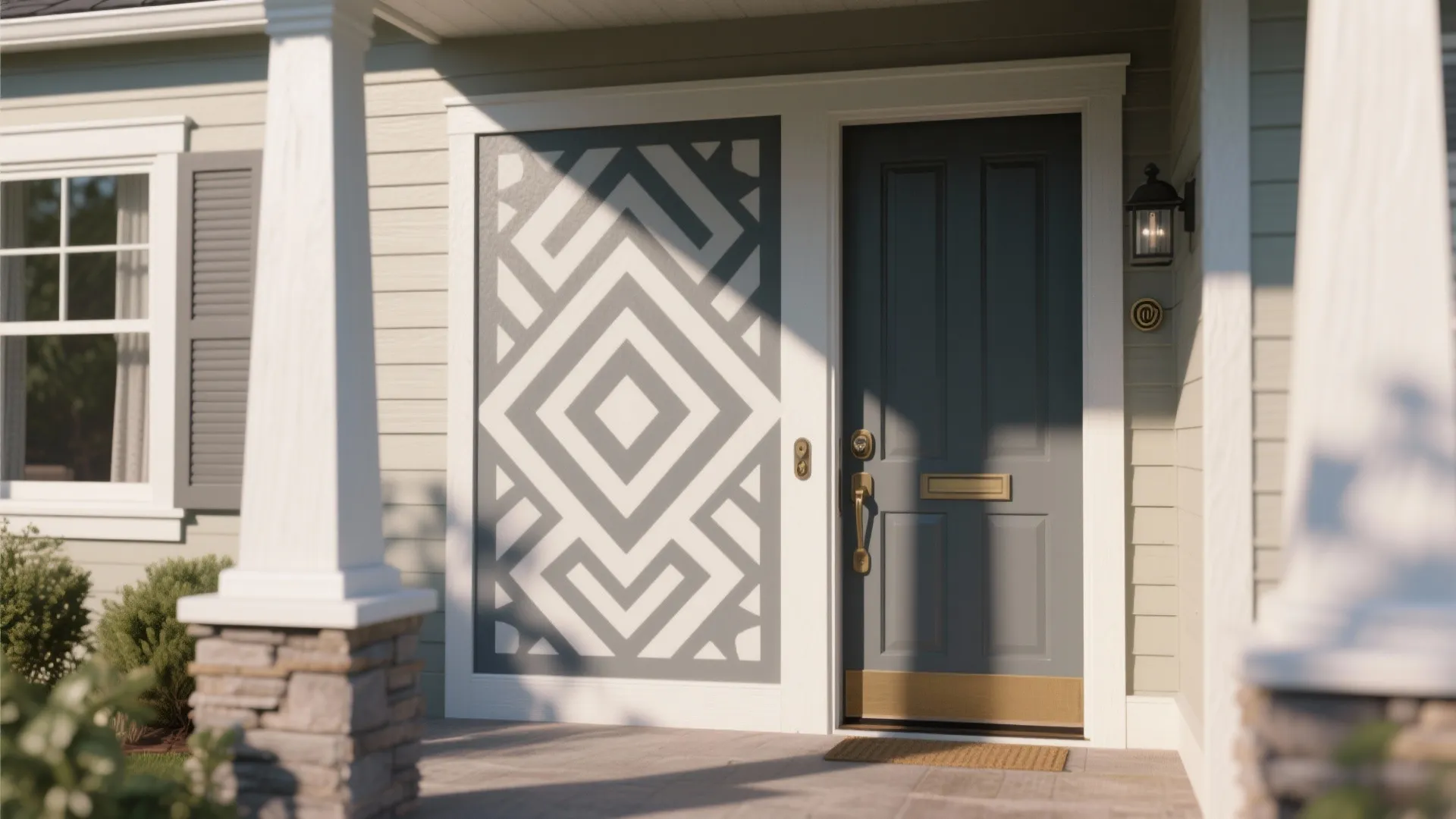 4. Stenciled Accent Panels