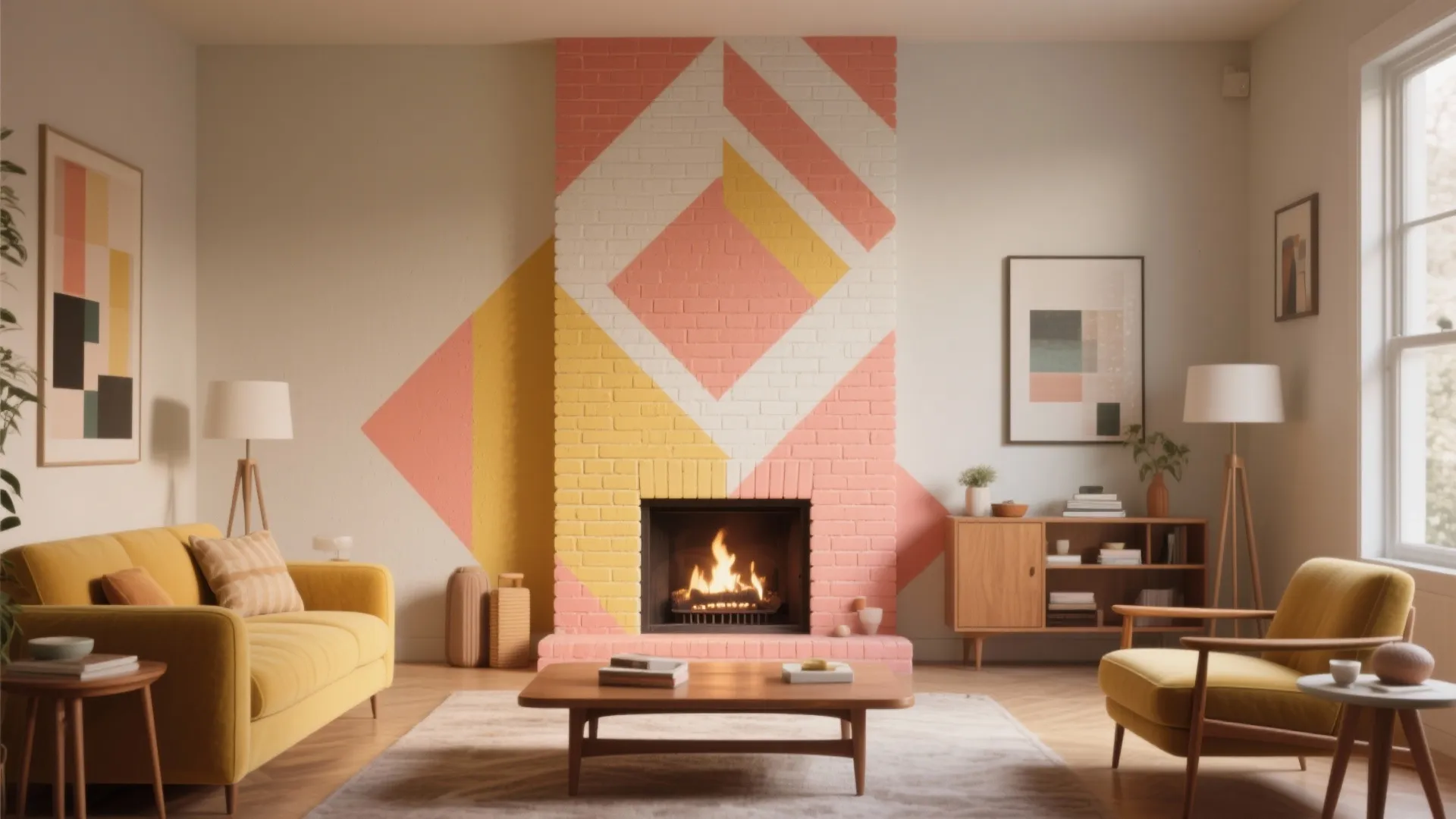 5. Stenciled or Patterned Brick — Fun and Unexpected