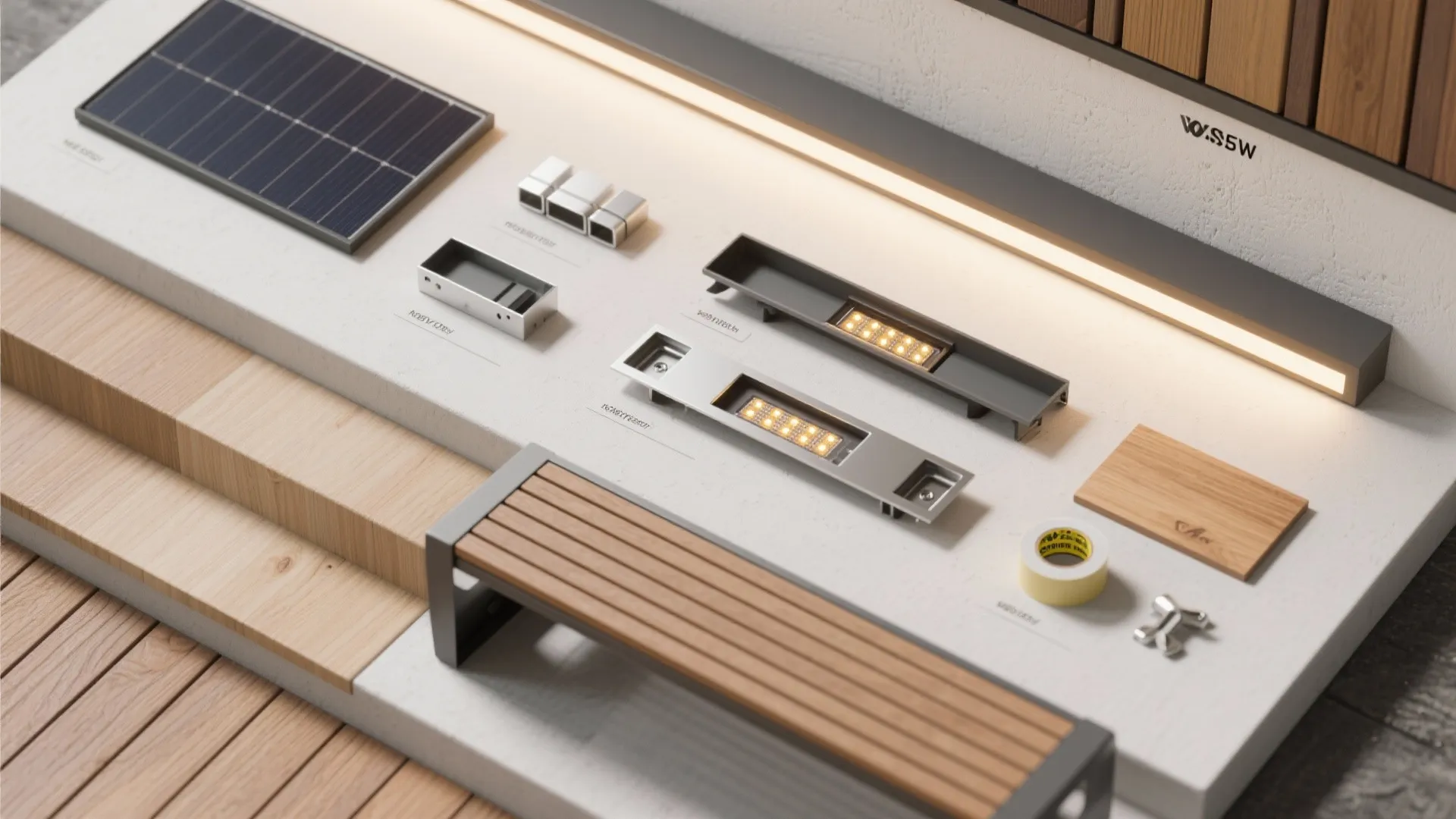 Wall-integrated step and bench lighting