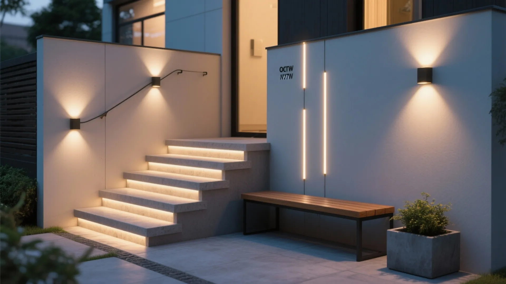 4. Integrated step-and-wall LED combos