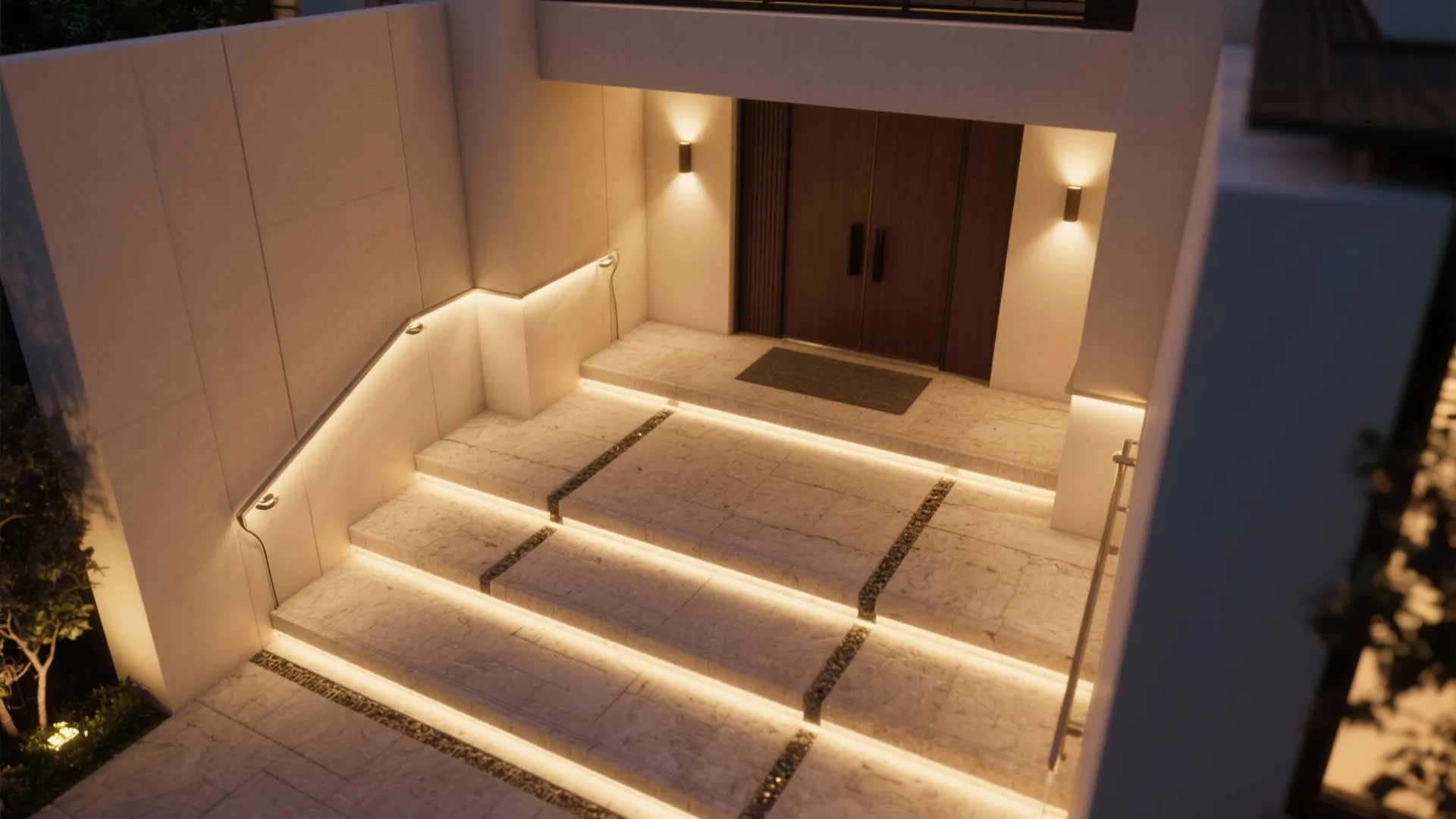 3. Integrated Step and Wall Lighting