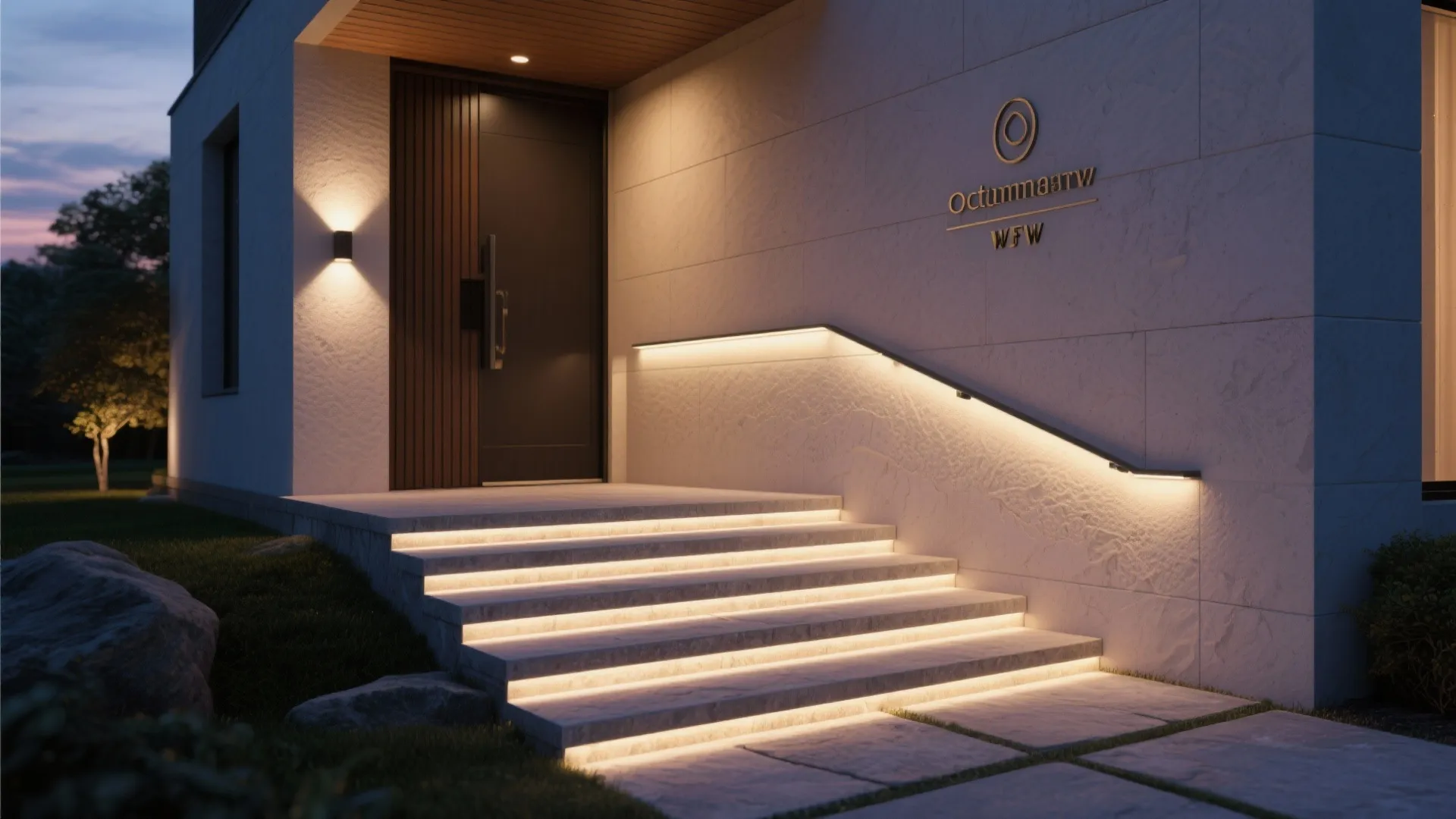 2. Integrated Step and Wall Wash Lighting
