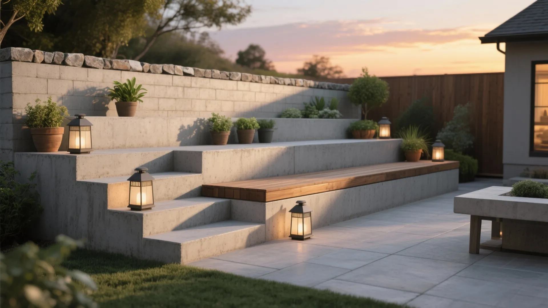 2) Step the profile for seating and views