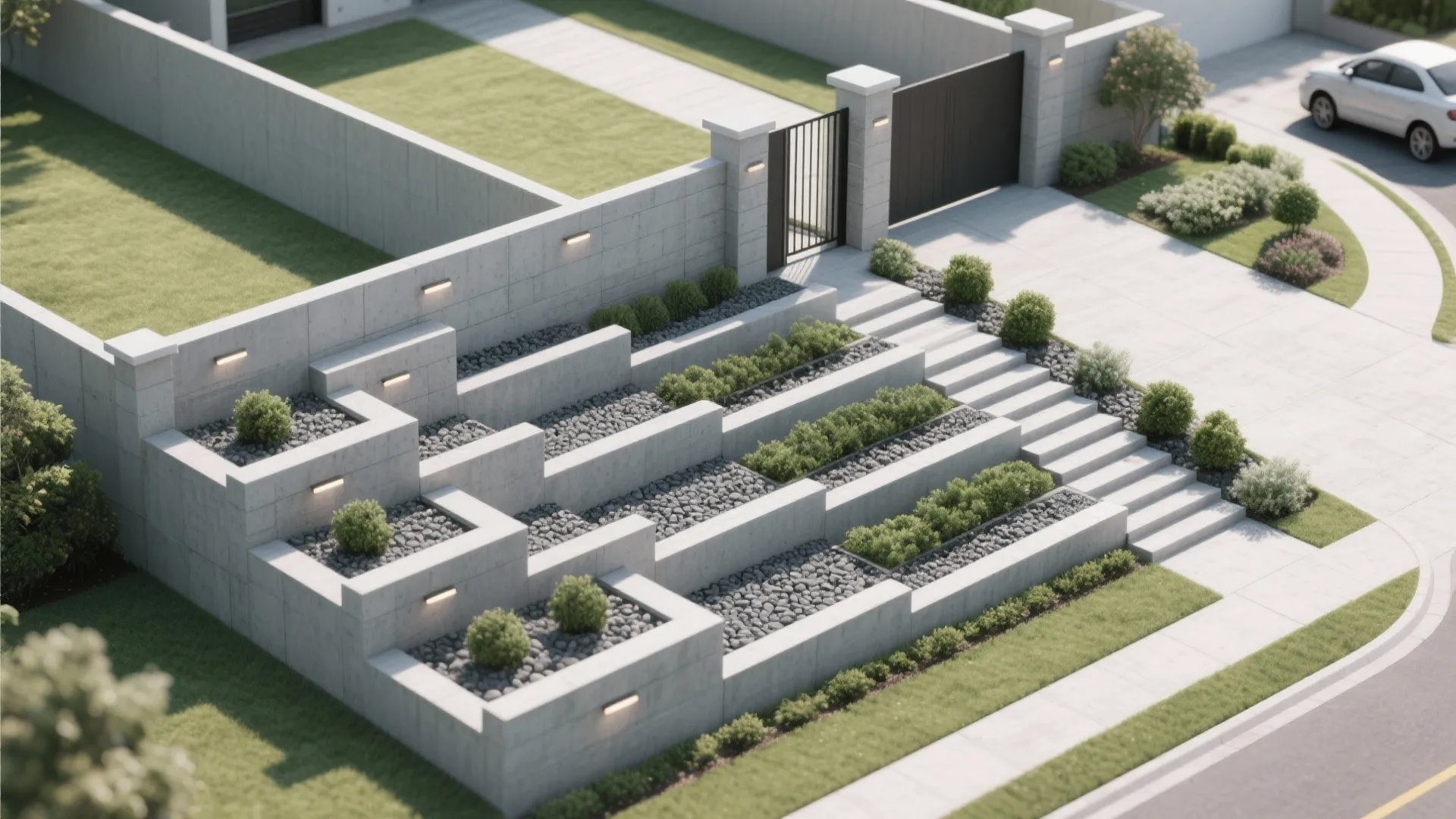 Stepped Boundary Wall and Layered Setbacks