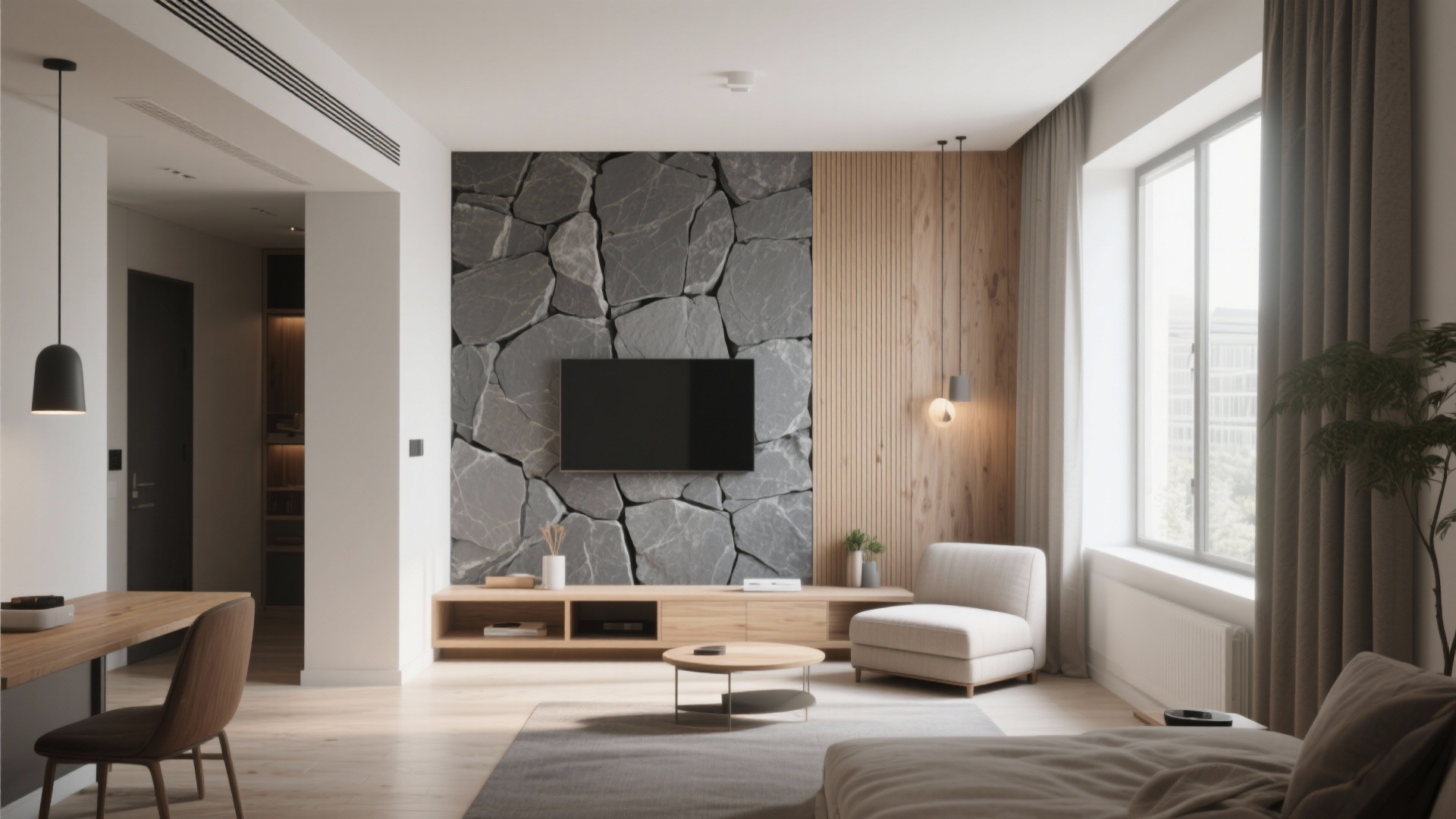 Curated visual reference: Textured Natural Stone Accent Wall Finishes Reference: 5 Wall Texture Design Ideas For Small Spaces