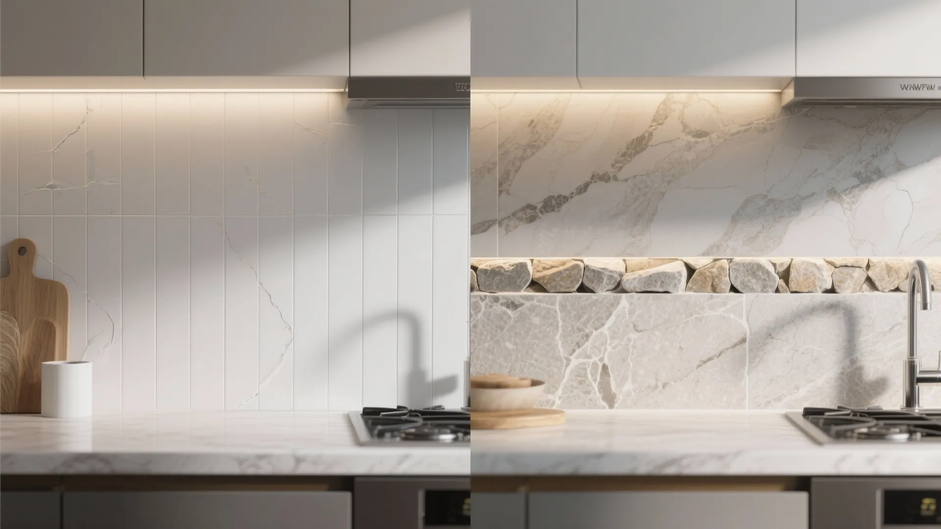 5. Mix-and-Match: Half Stone, Half Peel & Stick for Texture