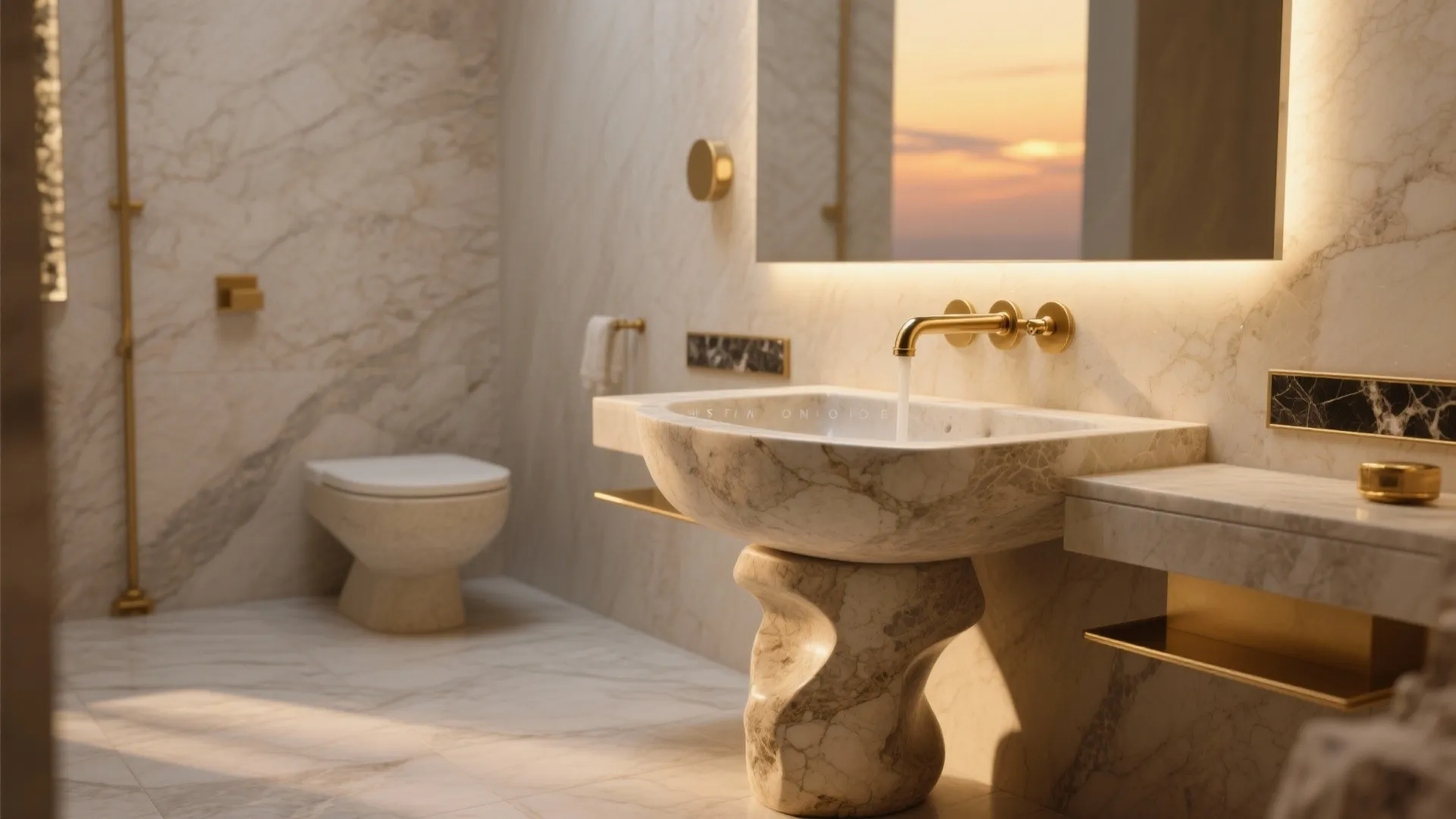 1) Sculptural Stone Basin