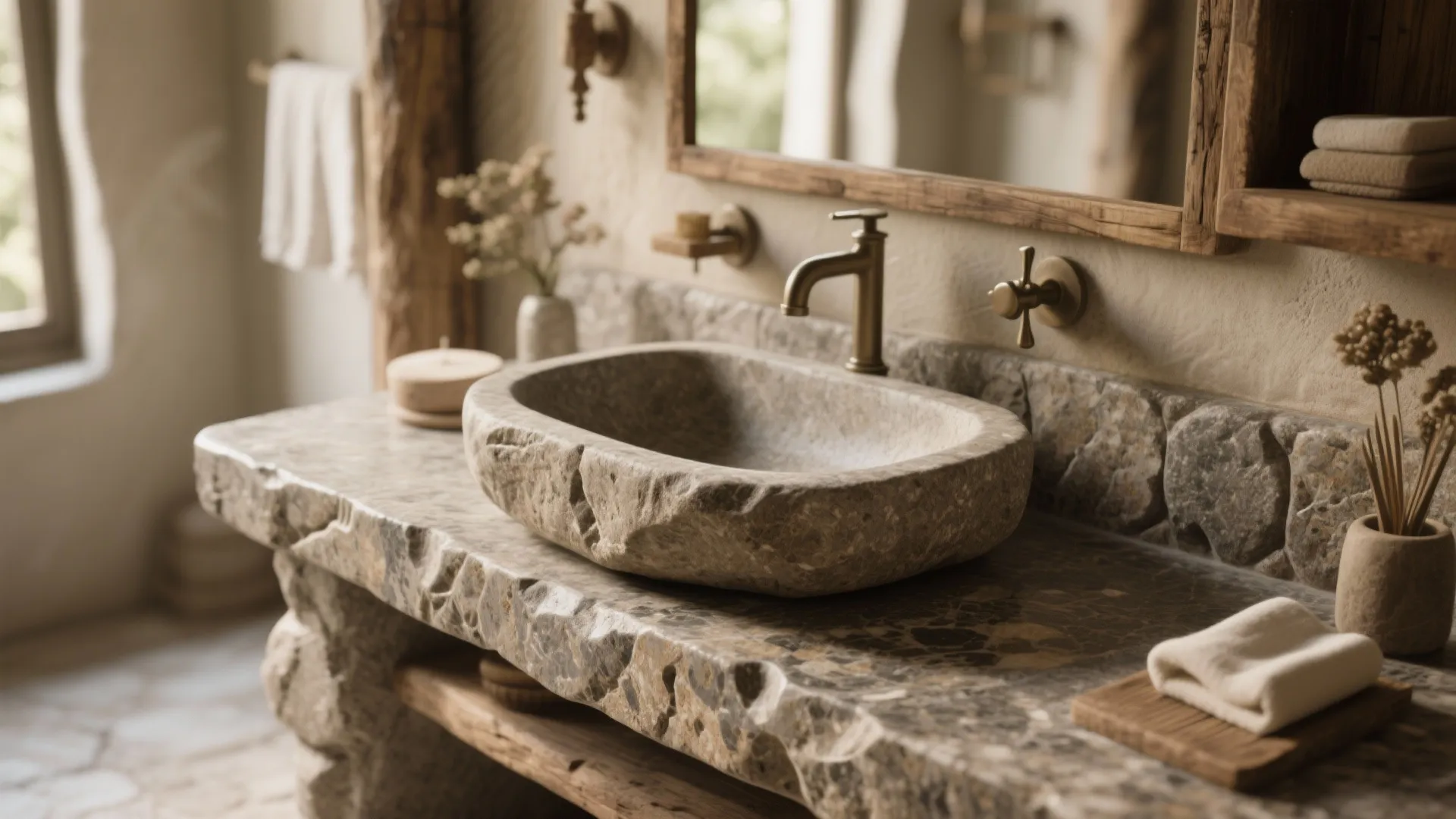 2: Stone Basin and Countertops