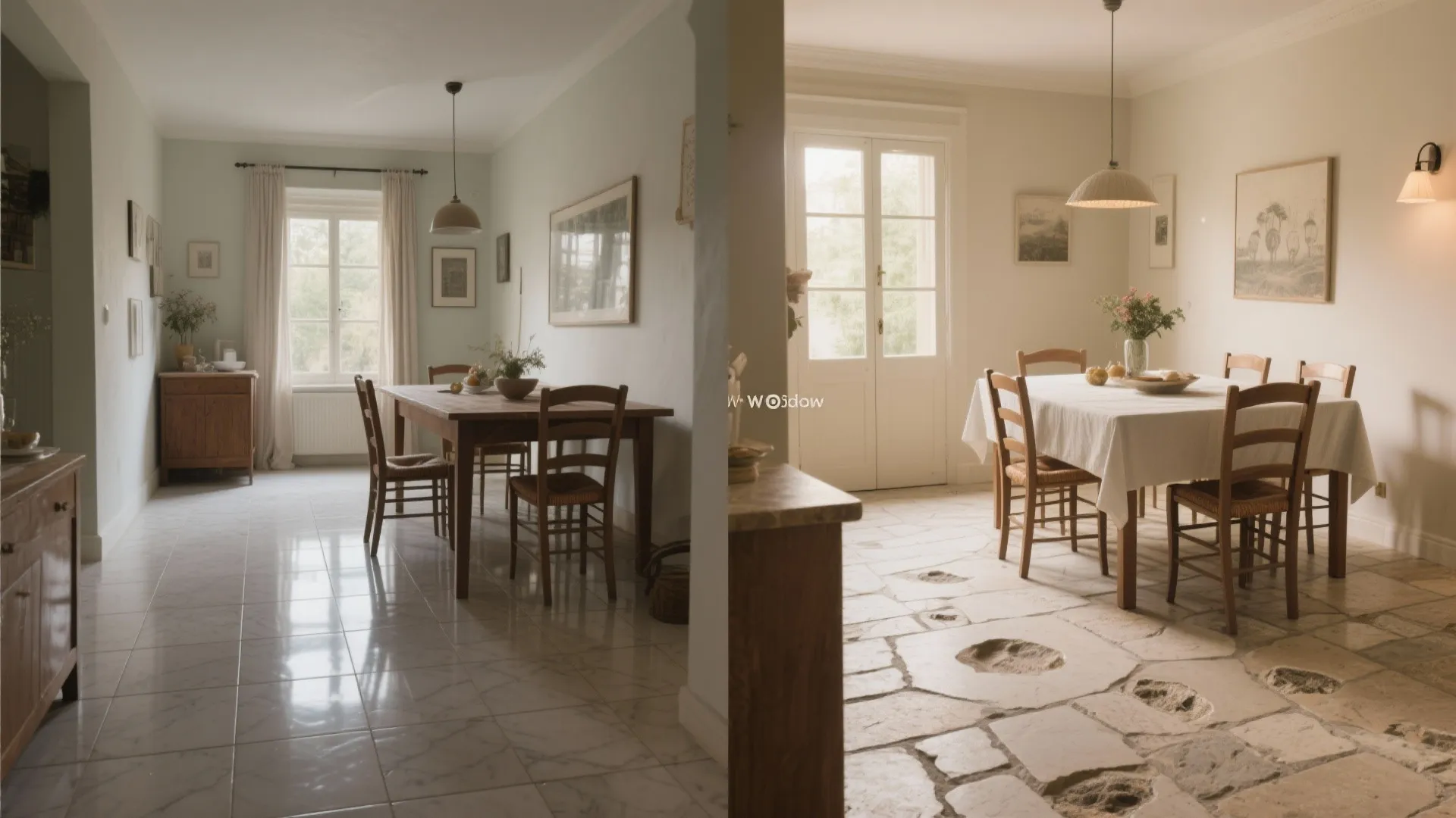 Textured natural stone tiles with honed finishes