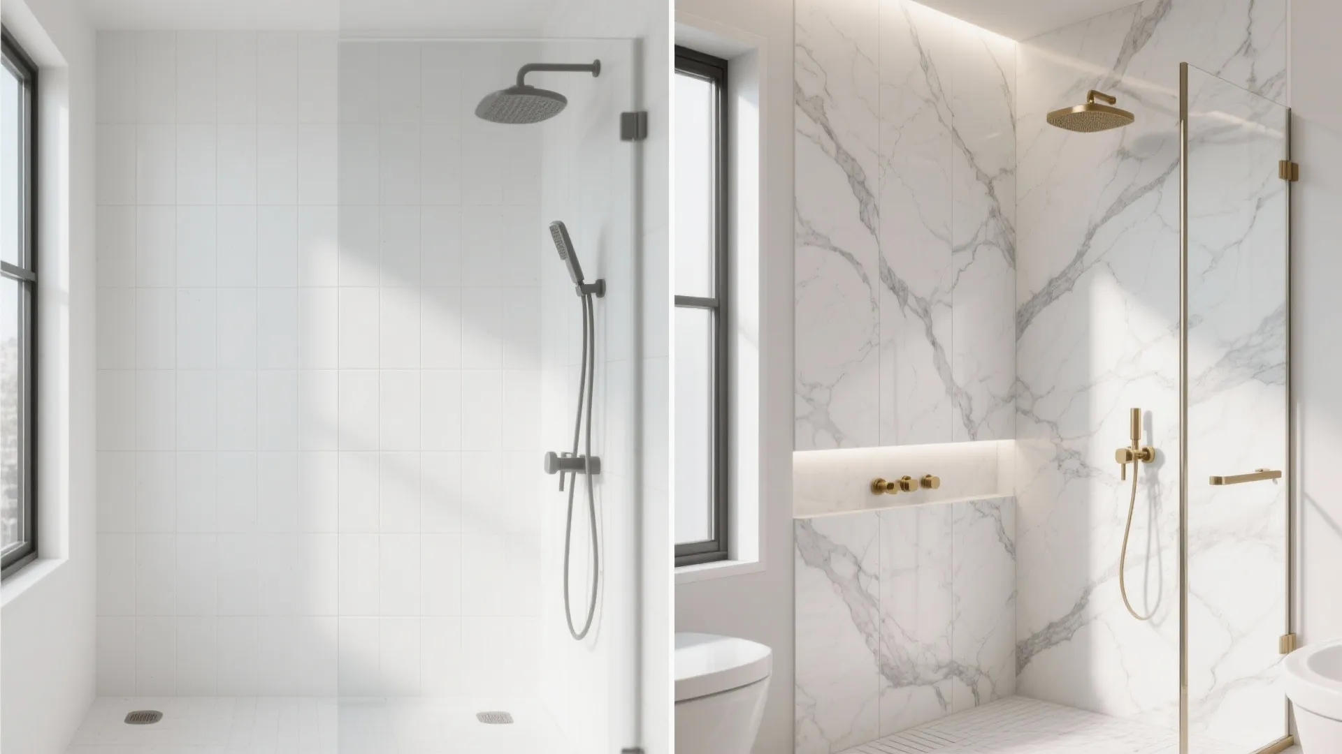 Stone-Look Elegance: Grey Veining on White Porcelain