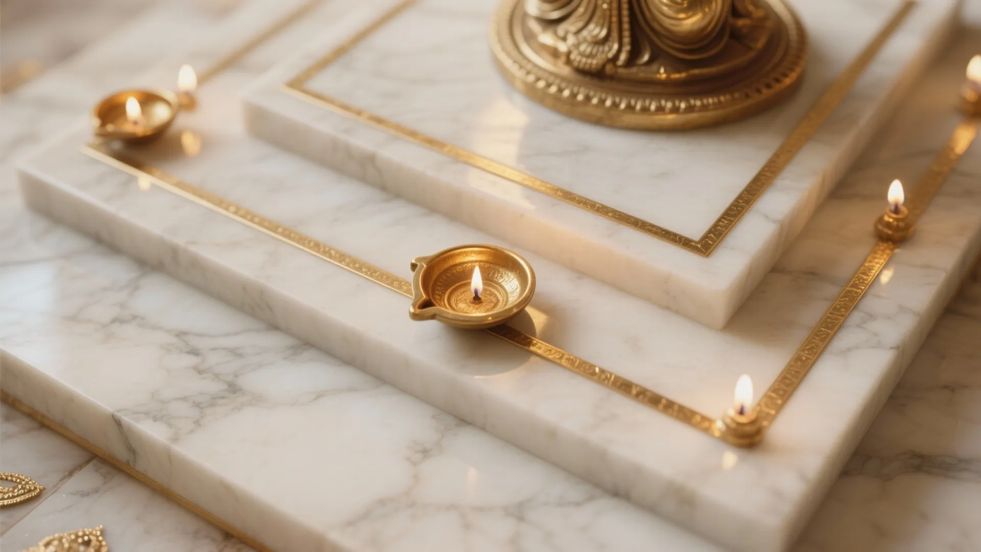 Natural Stone Backdrop with Brass Inlay