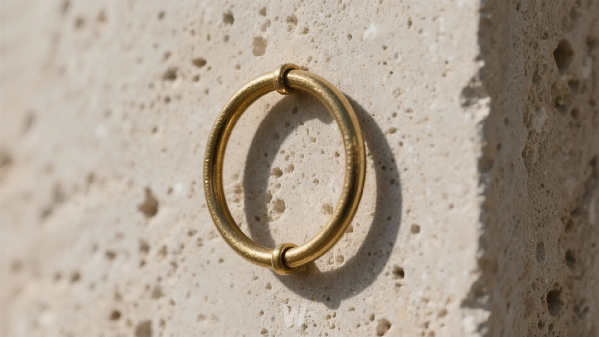 Honest stone backdrop with brass accents