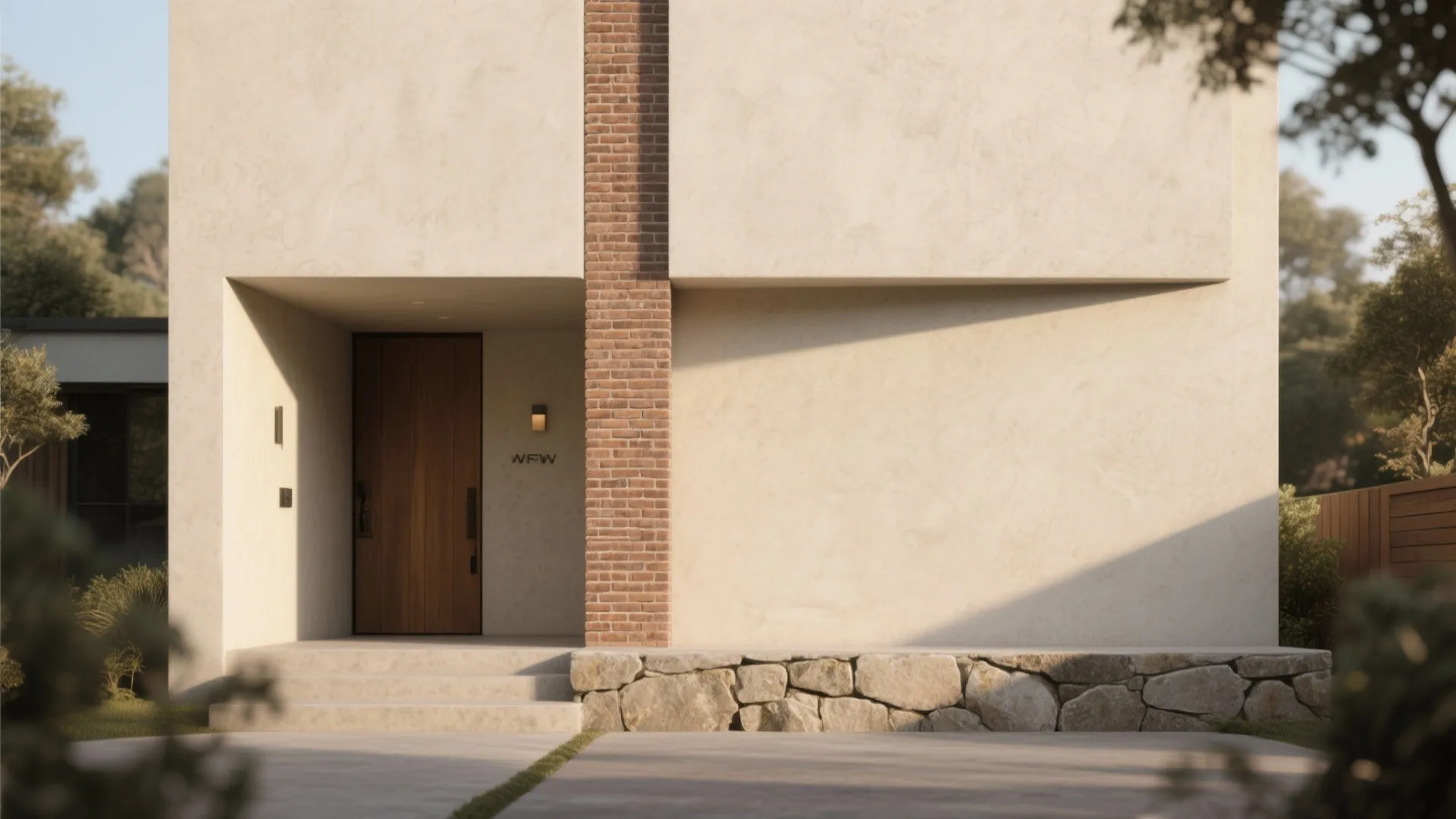 Stone accents and brick banding: durable character