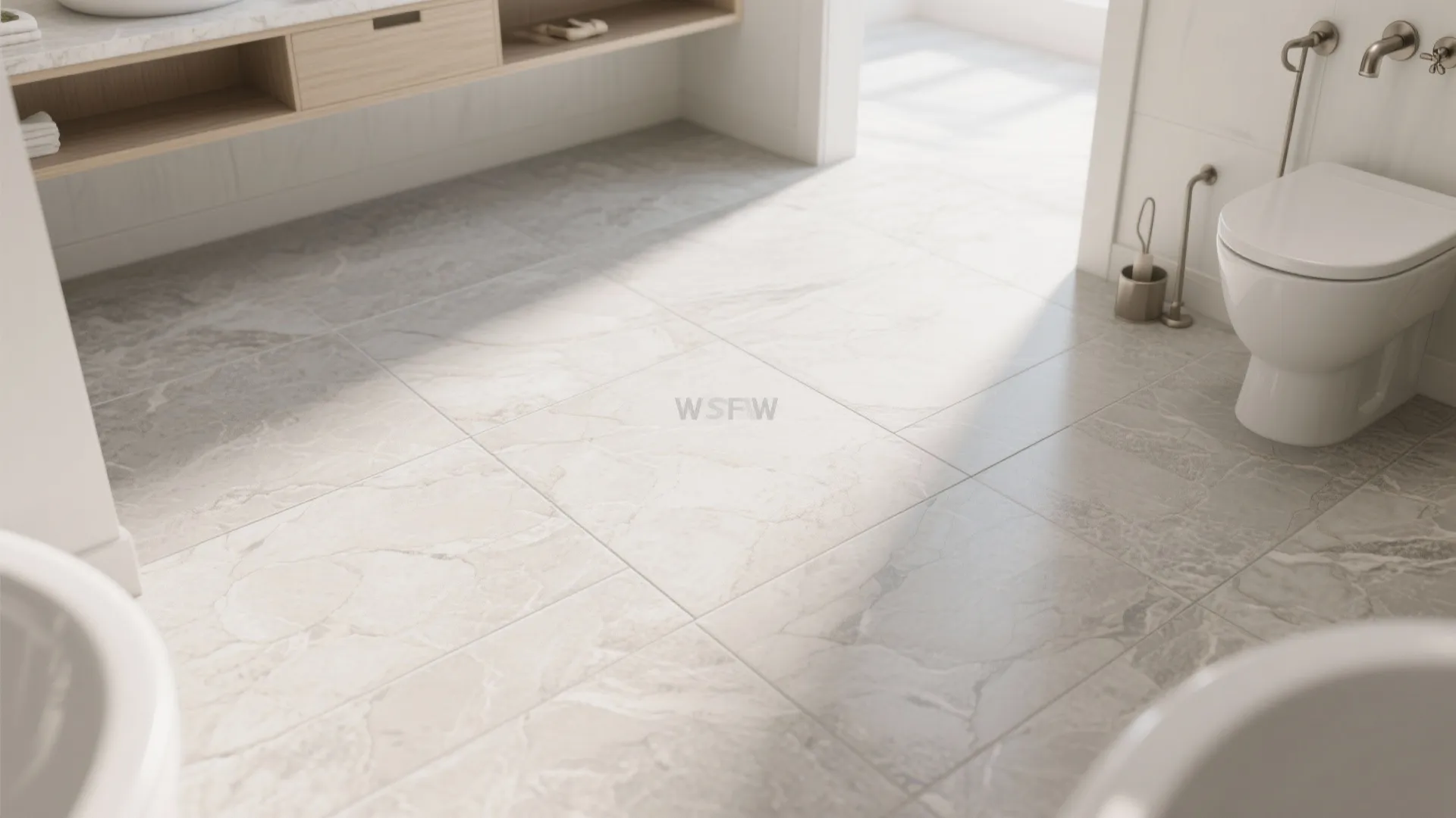 Stone-Look Porcelain + Contrasting Grout