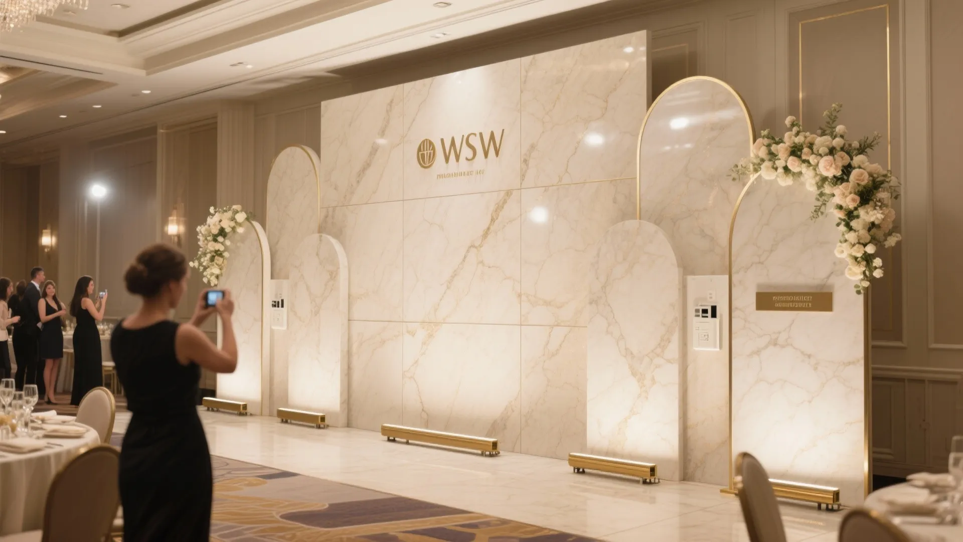 Monolithic Stone-Look Feature Wall with Photo Zones