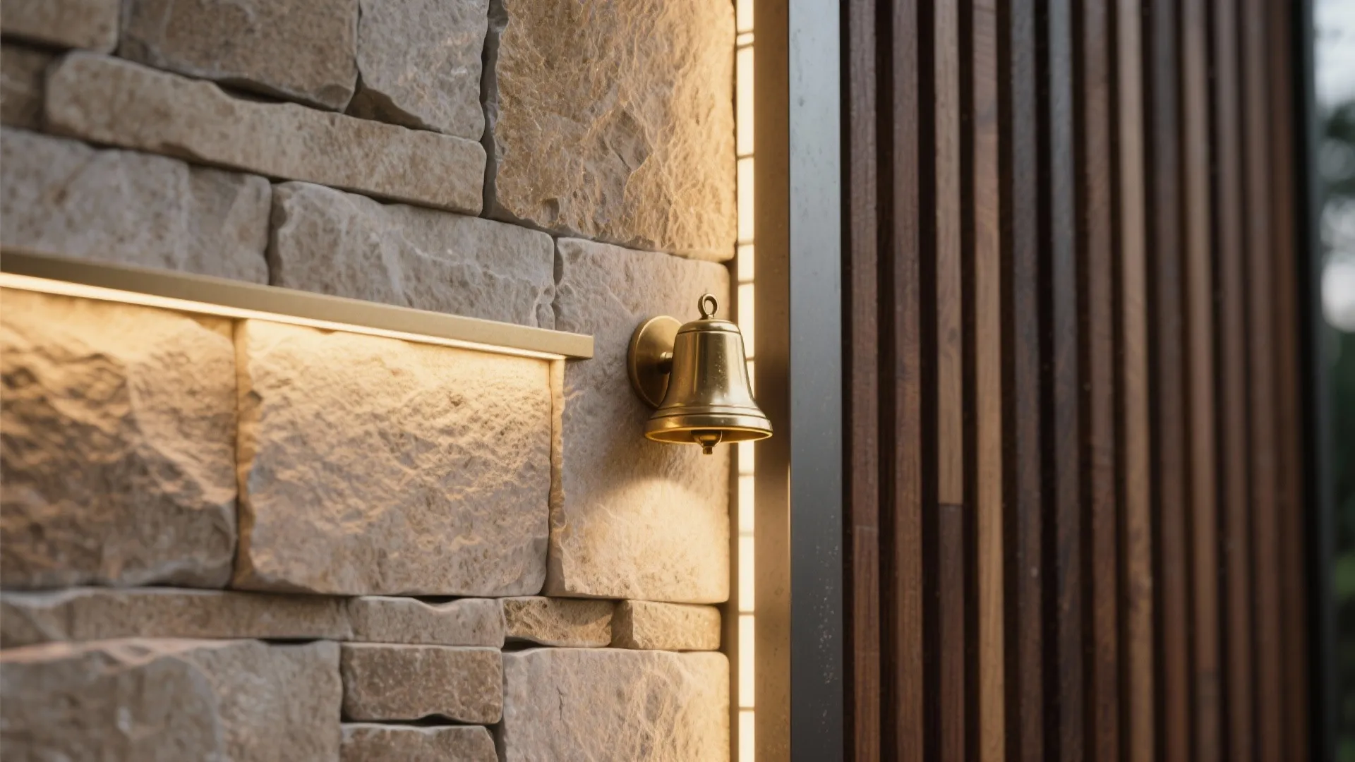 5) Stone-clad altar wall with side slot partition