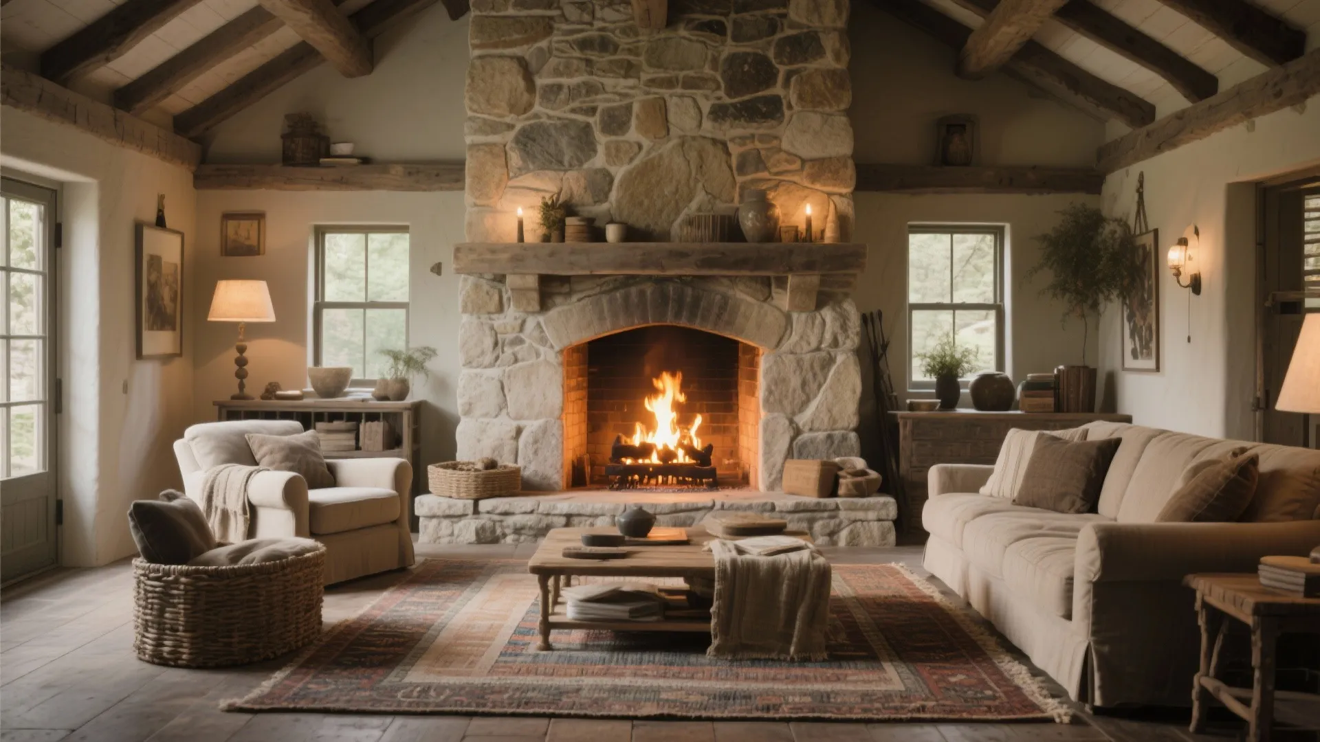 3. Stone Fireplaces as a Focal Point