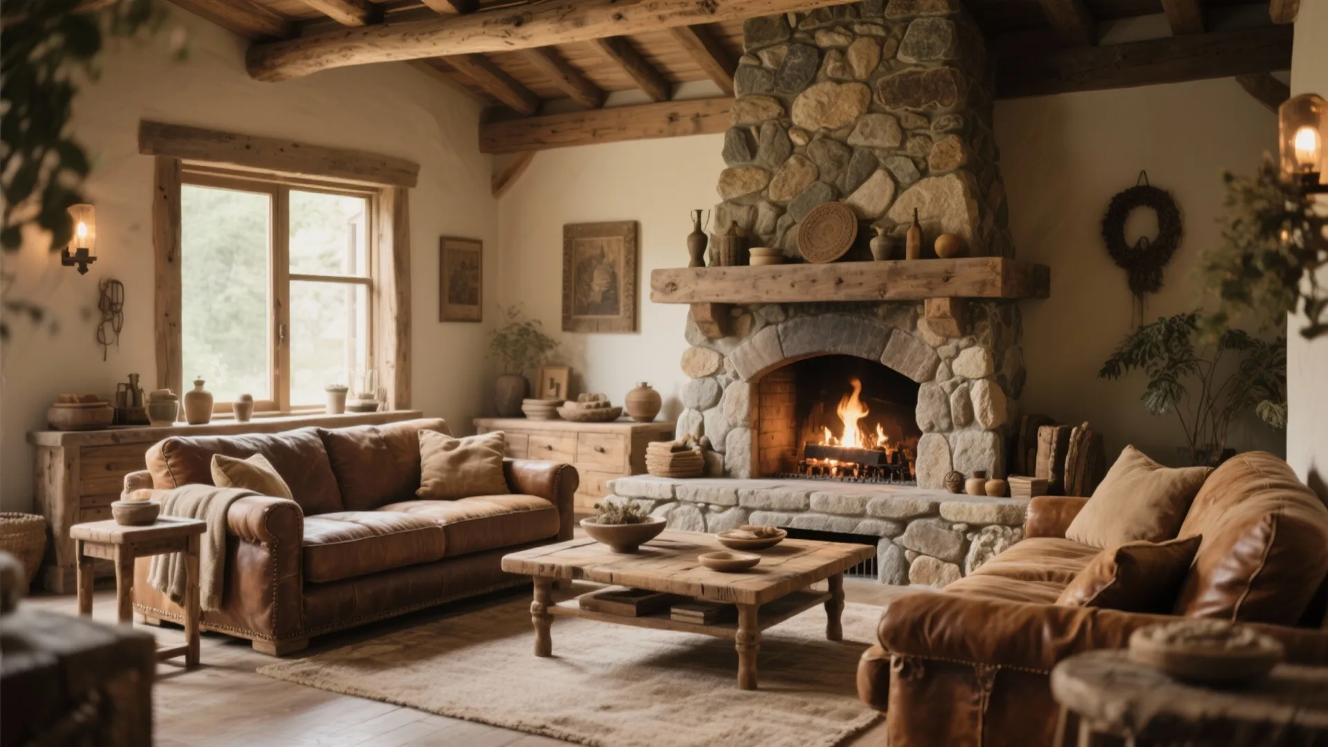 3. Stone Fireplace Feature