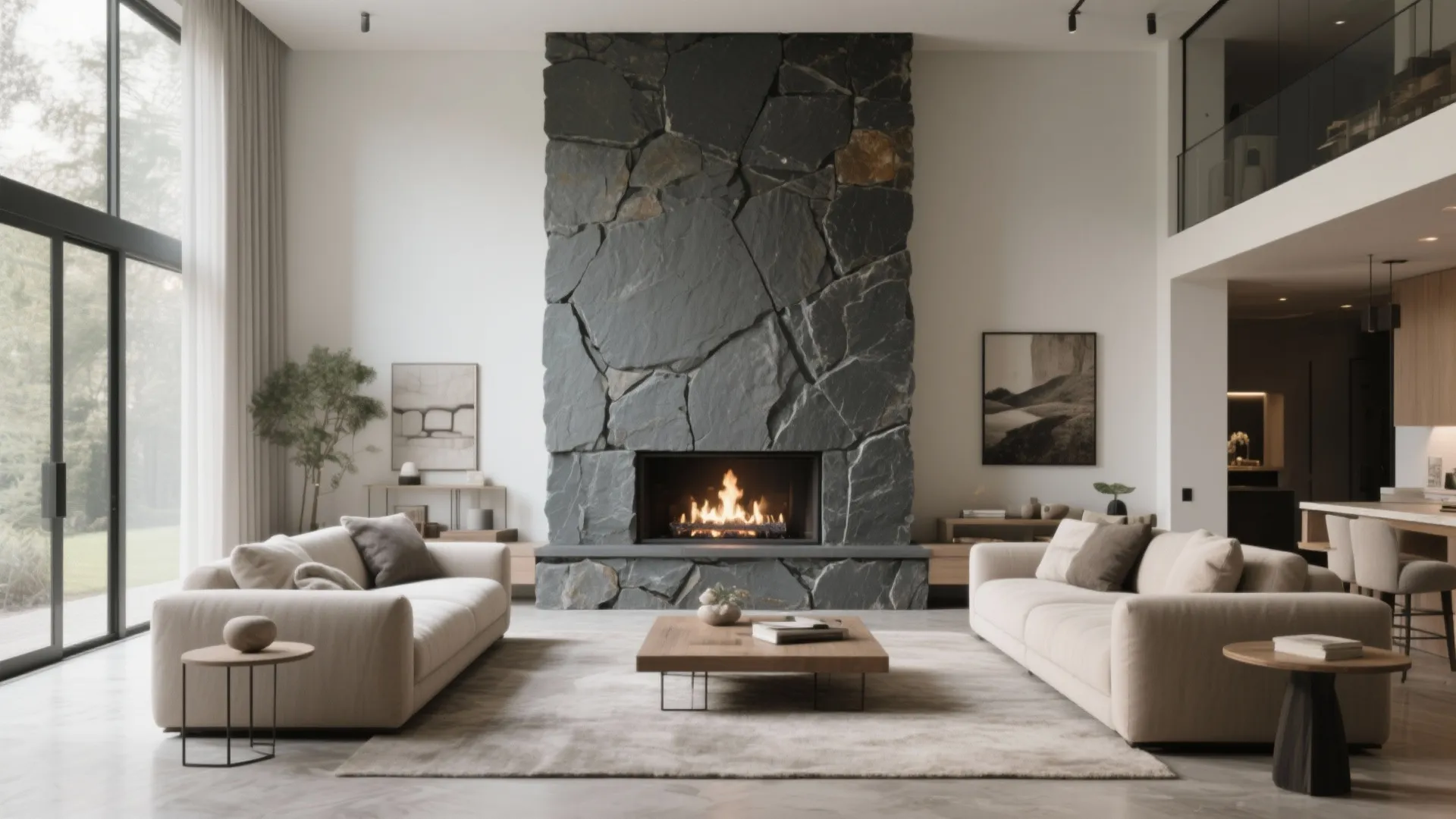 7. Floor-to-Ceiling Stone