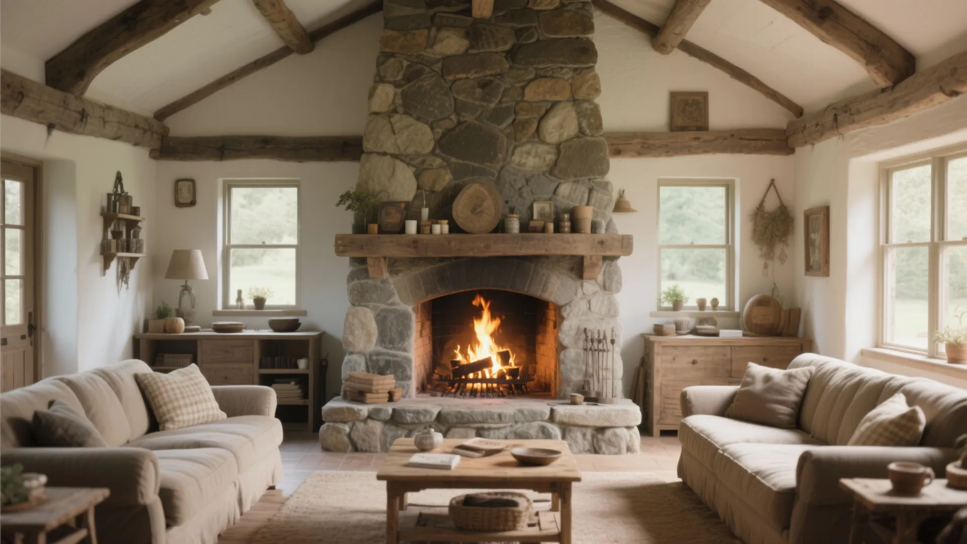 4. Stone Fireplace as a Feature