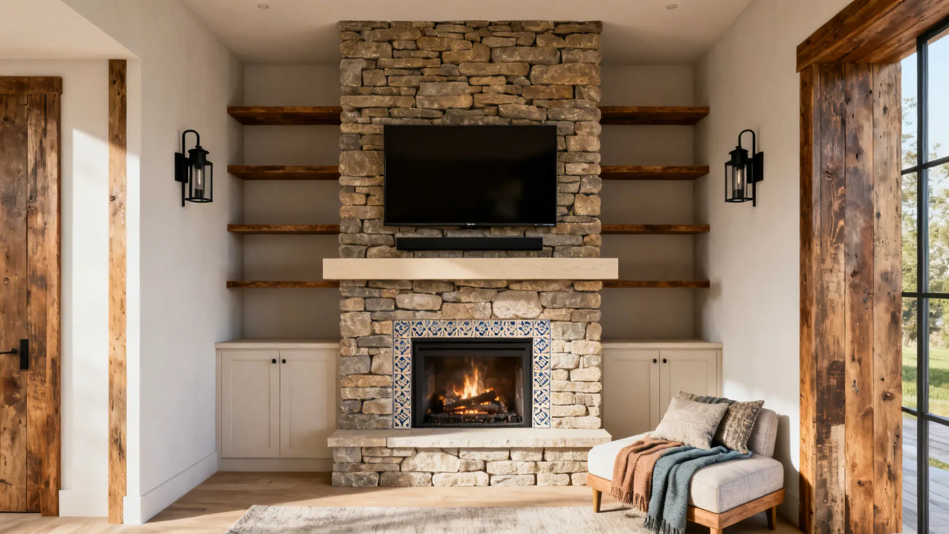 5 Stone Fireplace Living Room Ideas