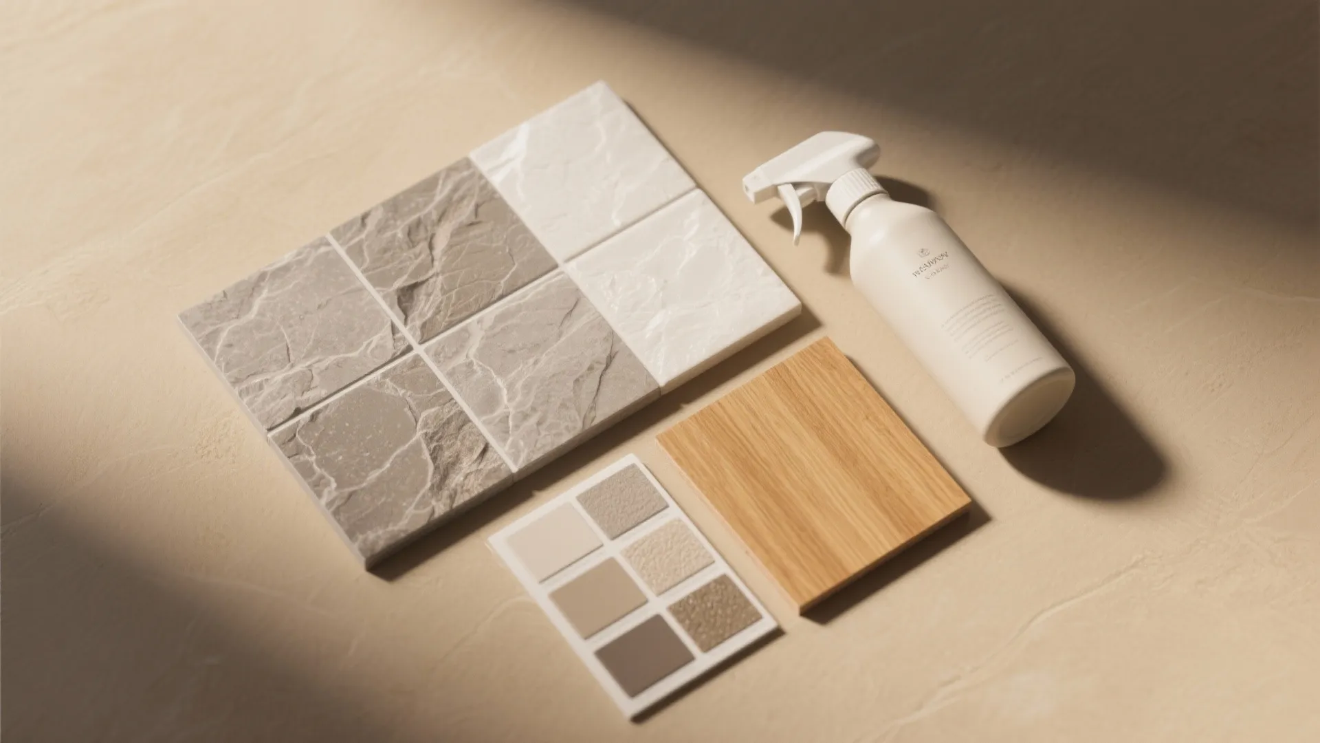 Warm Wood Accents with Stone-Look Porcelain