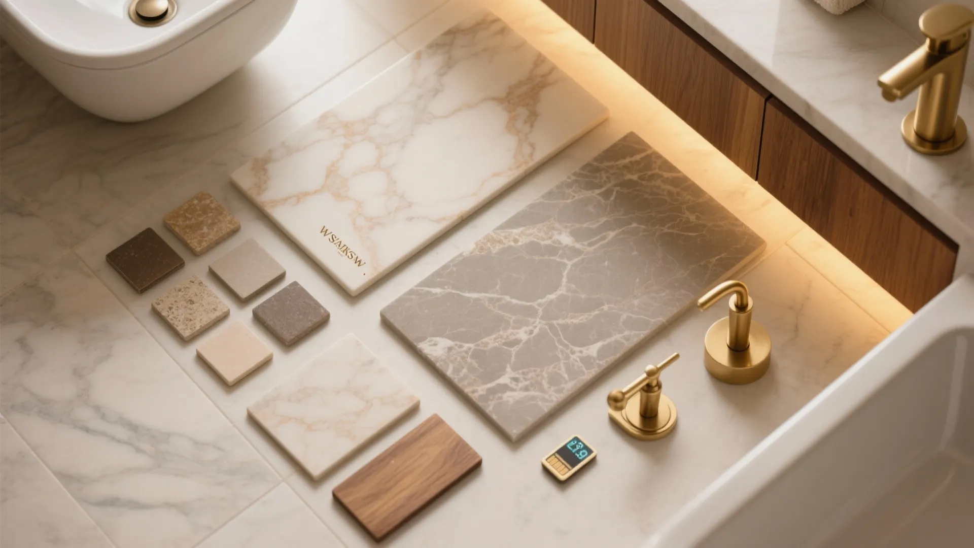 Stone-look neutrals: spa calm with Indian practicality