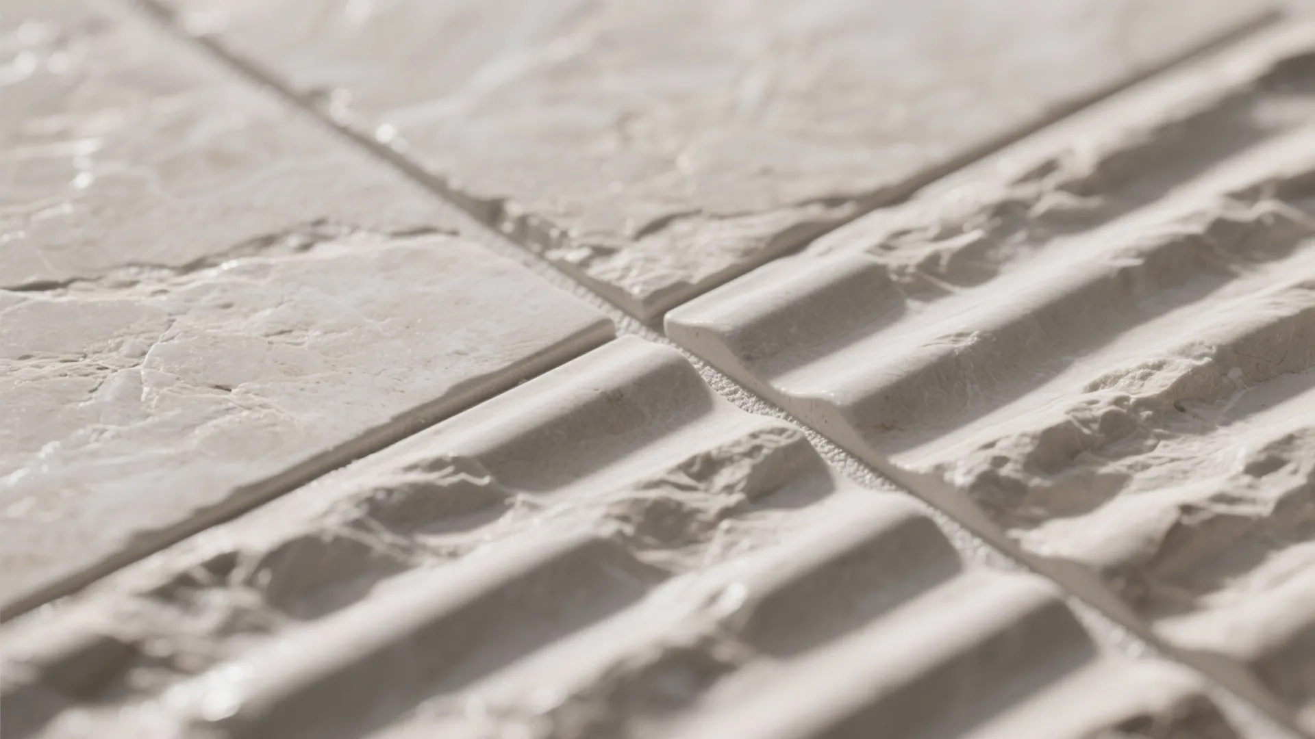 Textured stone-look tiles for spa calm