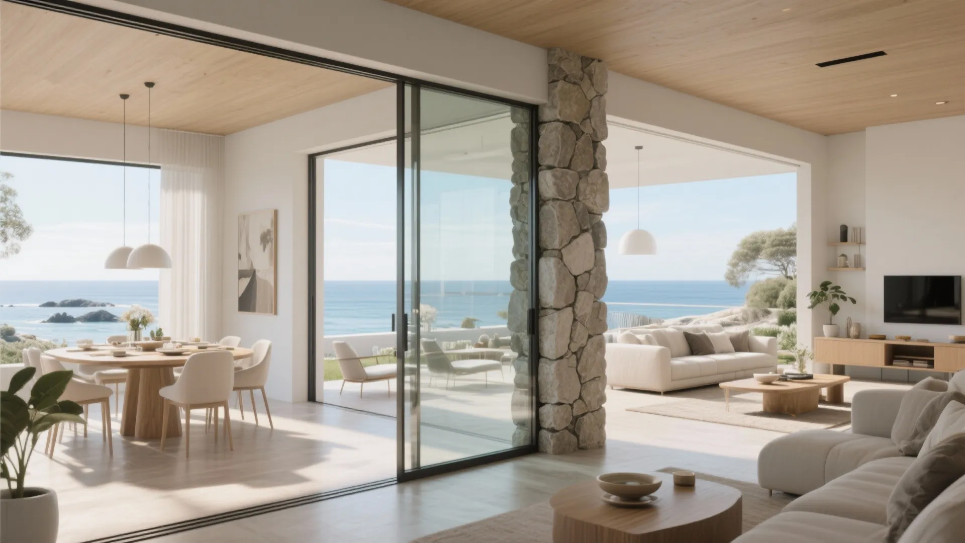 9. Stone and Glass Combination