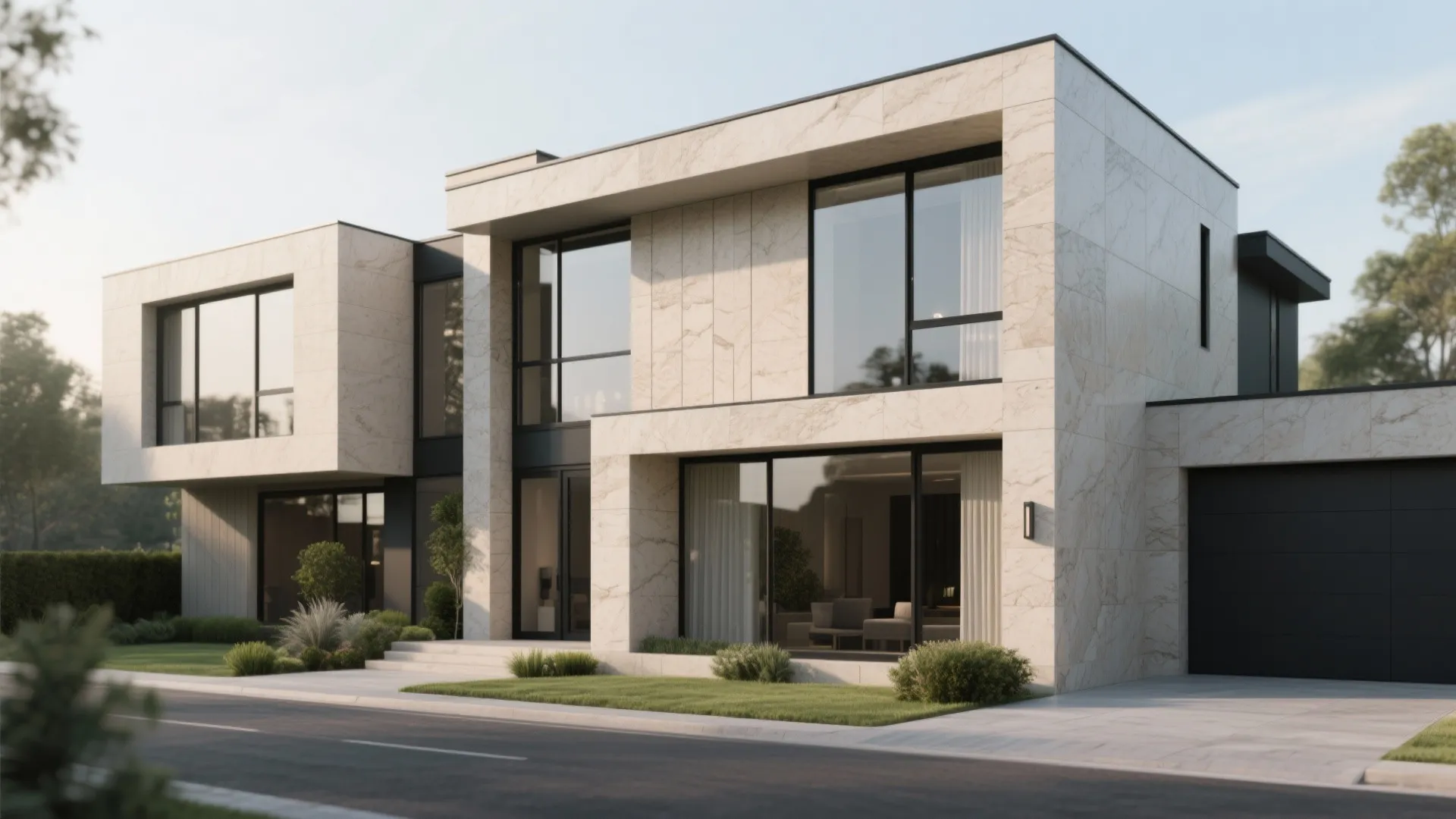 Timeless Stone + Glass Elevation