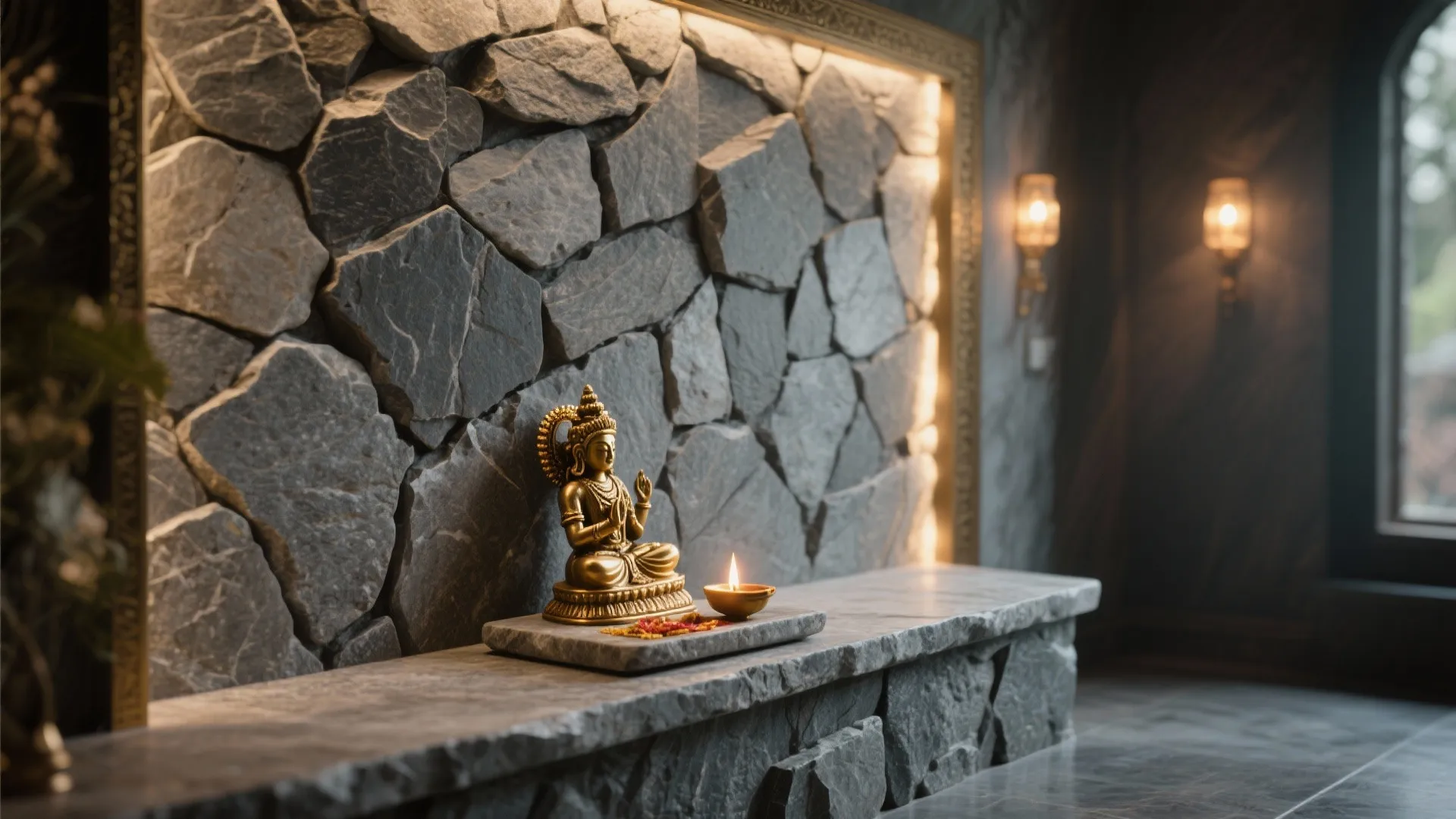 Textured Stone Cladding With Grazing Light