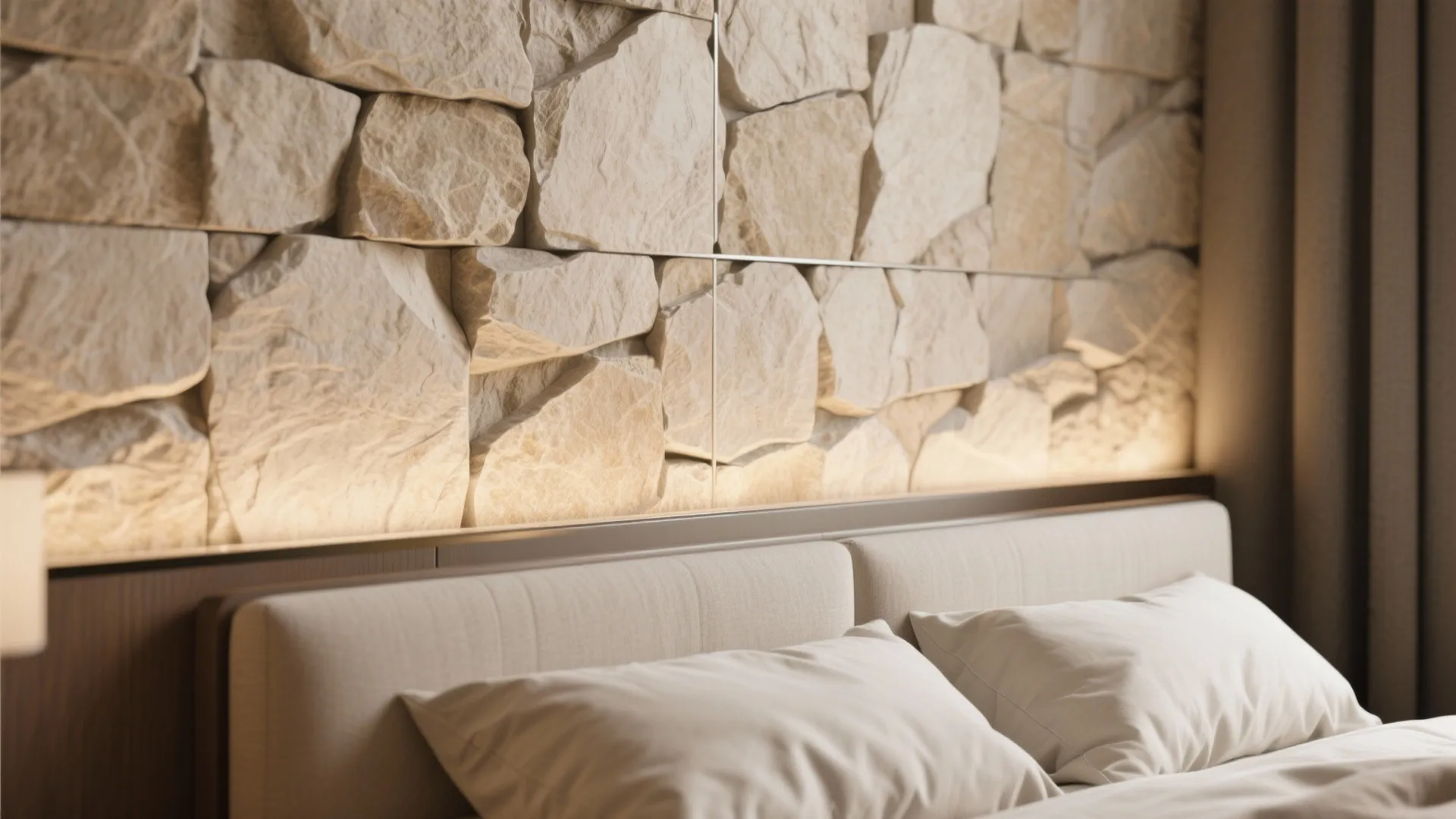 1. Accent behind the headboard — textured focal point