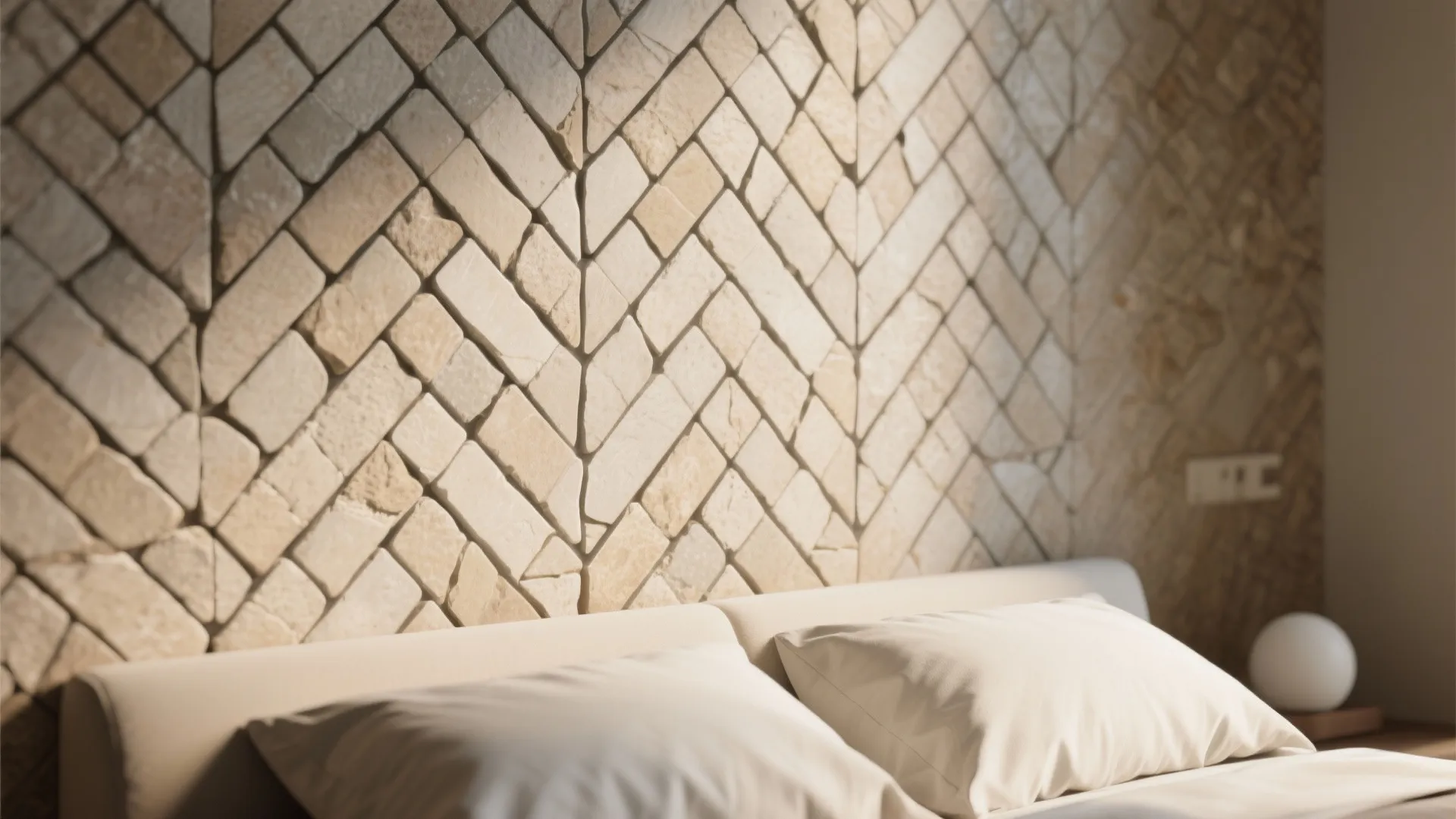 5. Small stone tiles in geometric patterns