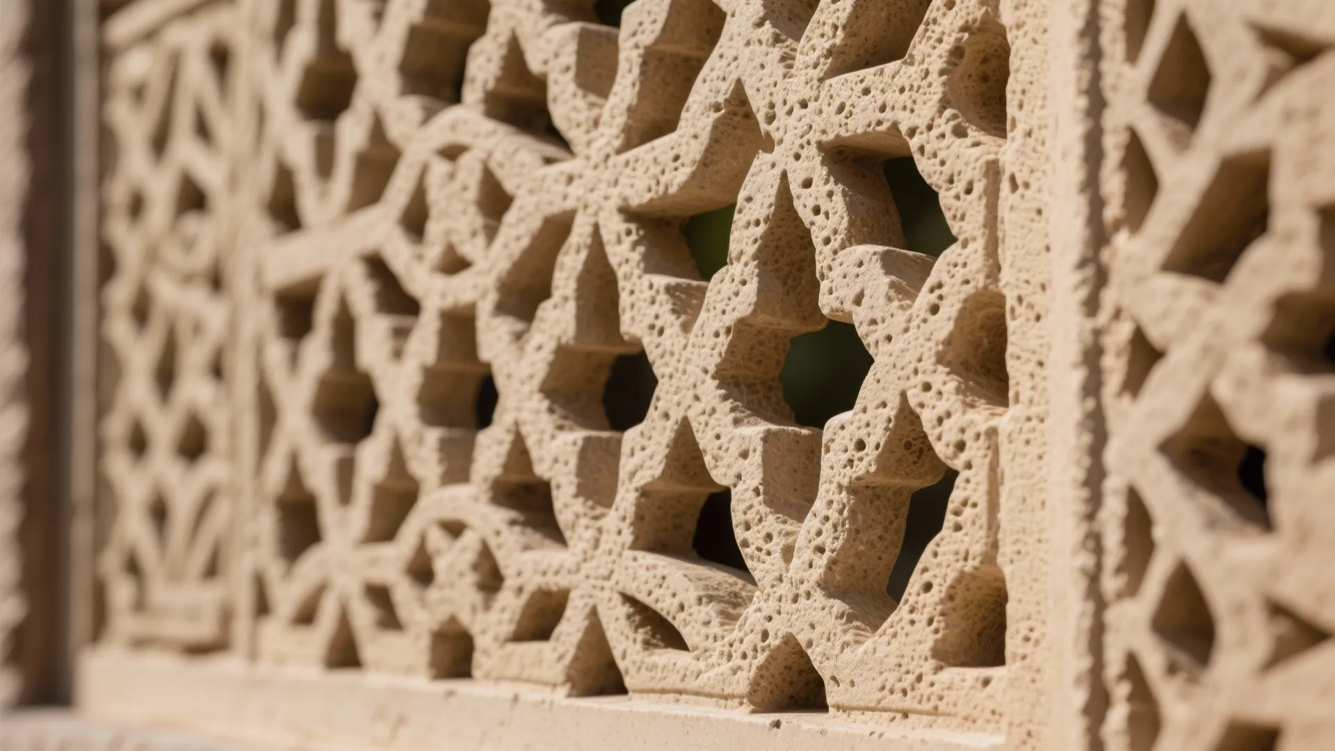 2) Carved stone jali as a privacy window