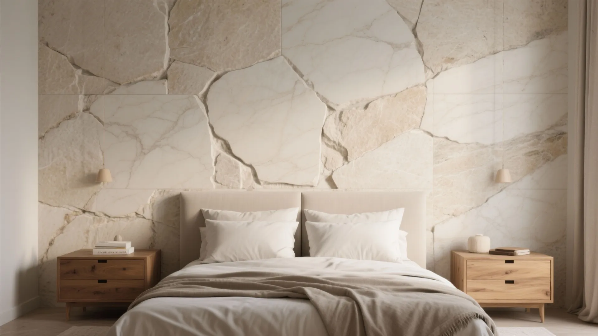 Stone-look tiles for serene, low-maintenance luxury