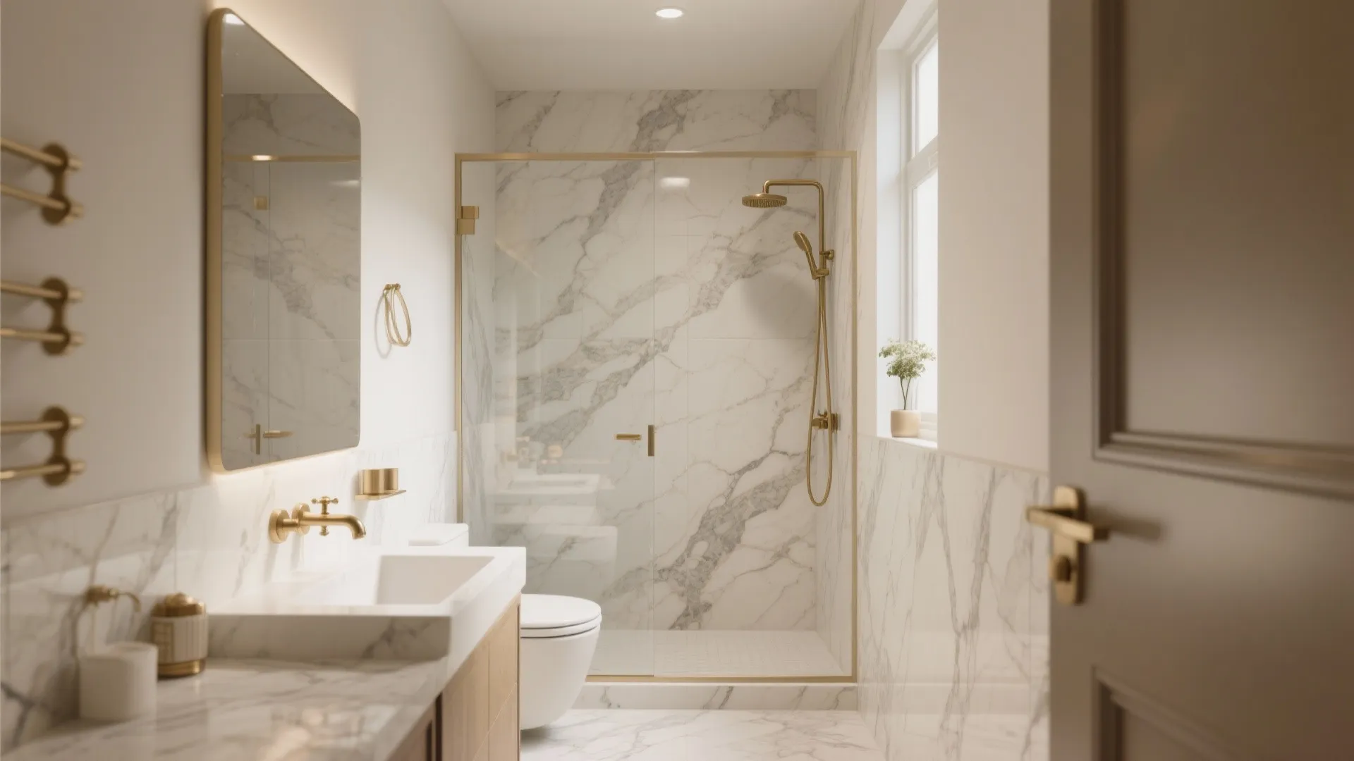 Warm Neutrals with Stone-Look Porcelain