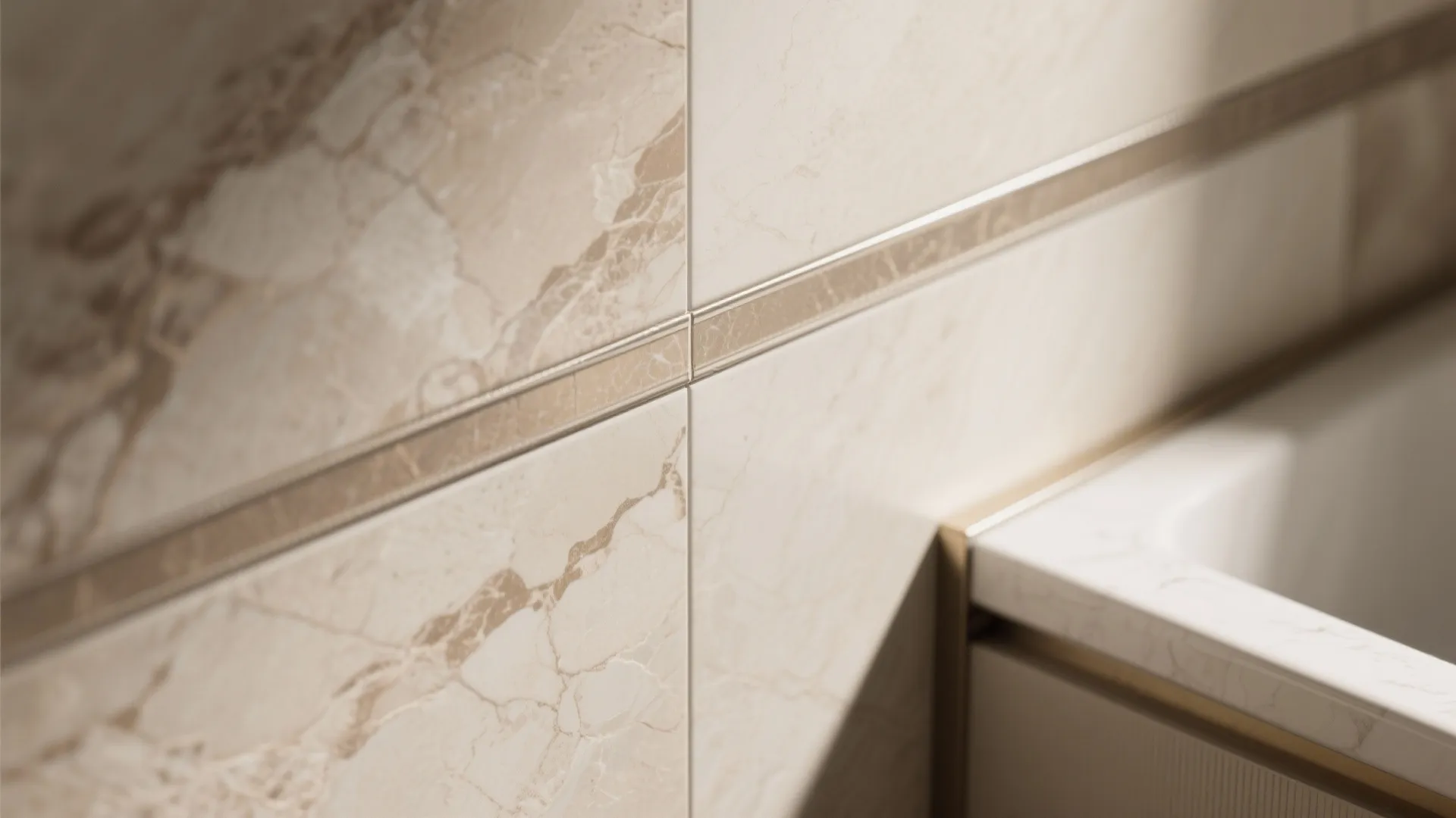 Stone-Look Warmth with Smart Grout and Trim Details