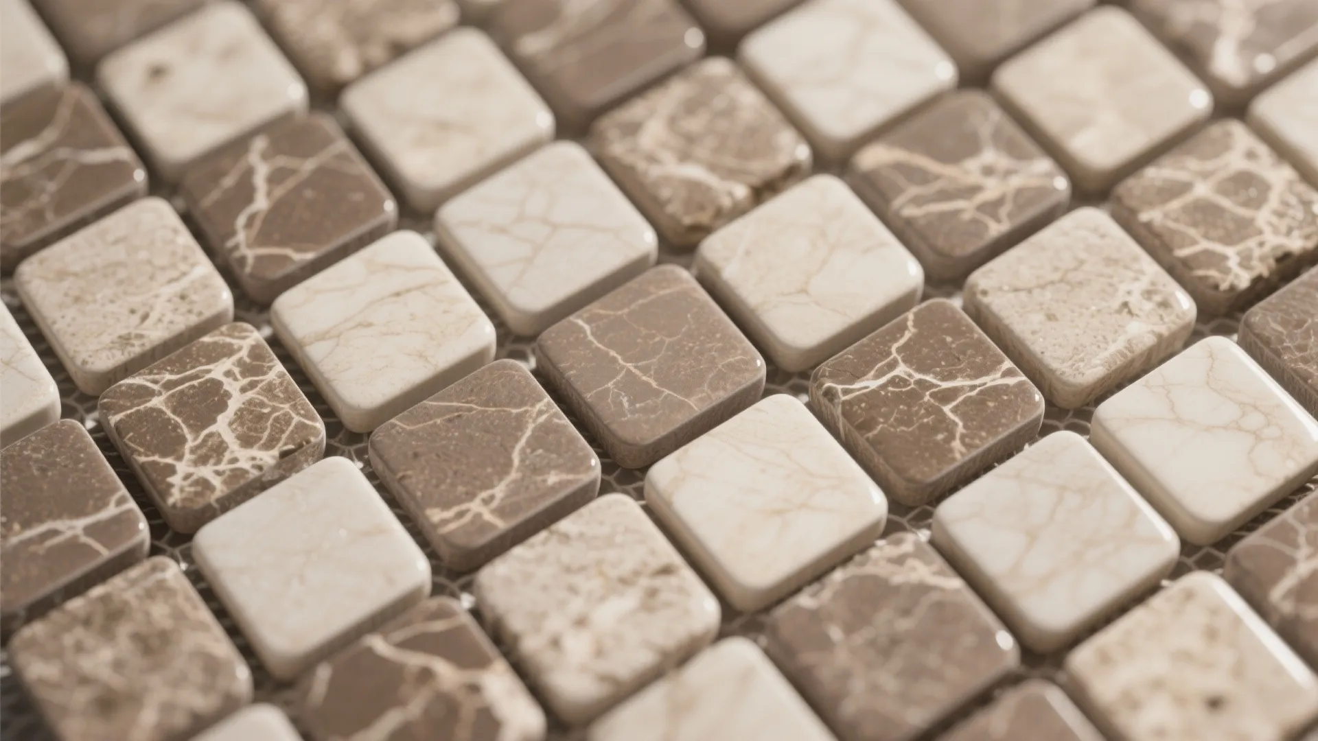 Warm Stone-Effect Porcelain Mosaics