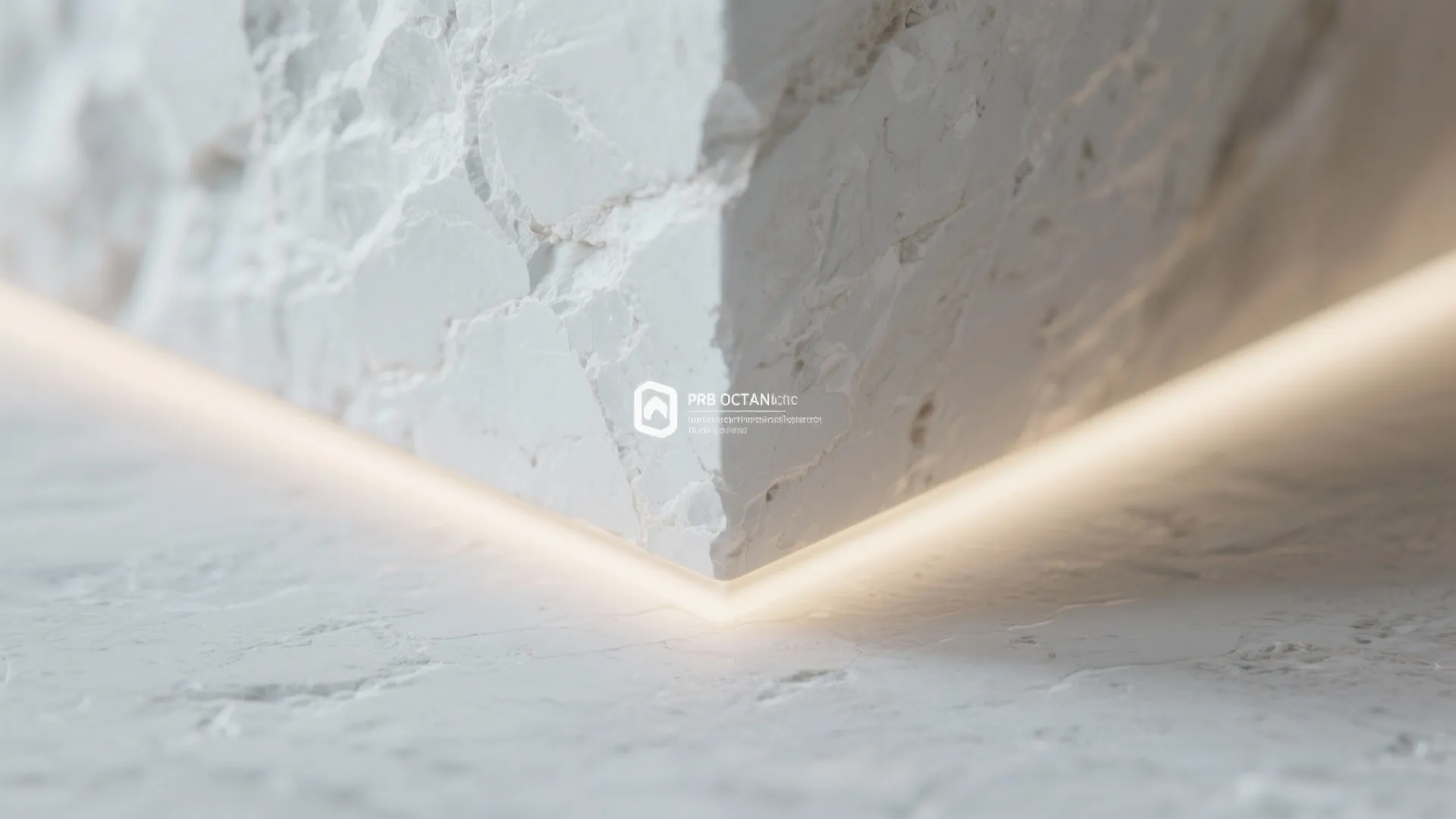Close-up of sealed light stone with soft halo lighting showing fine grain and low-glare comfort.