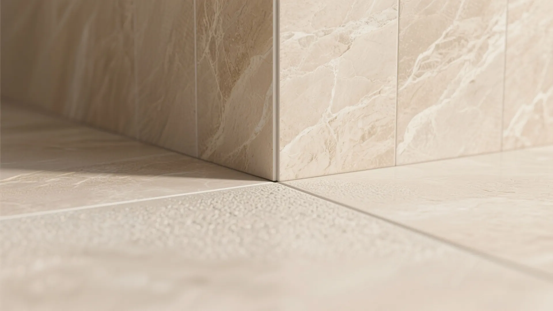 Warm beige stone-look with matte floors