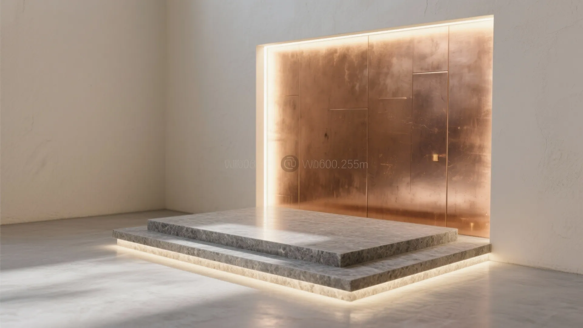 Stone Plinth and Metal Backplate: Minimal and Temple-Pure