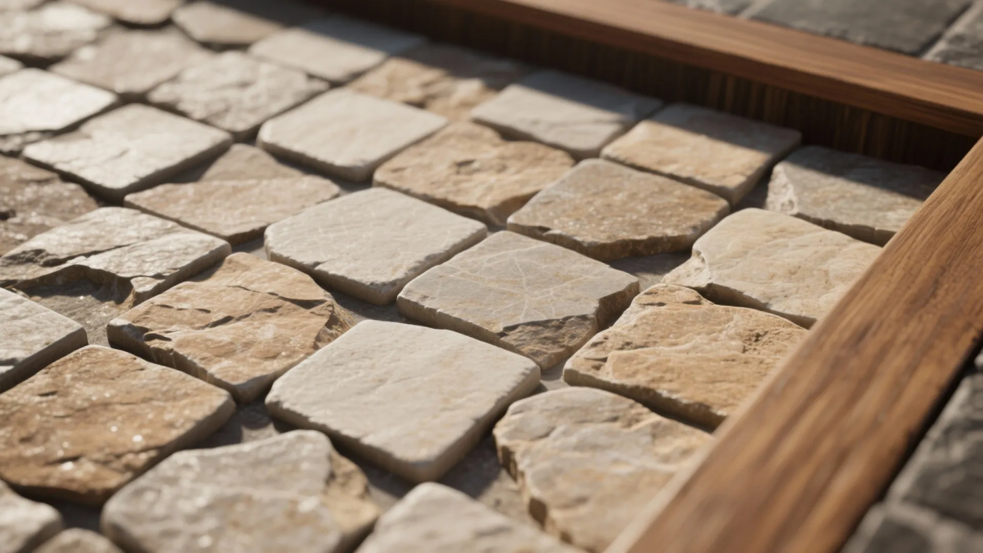 4. Textured stone and earthy mosaics