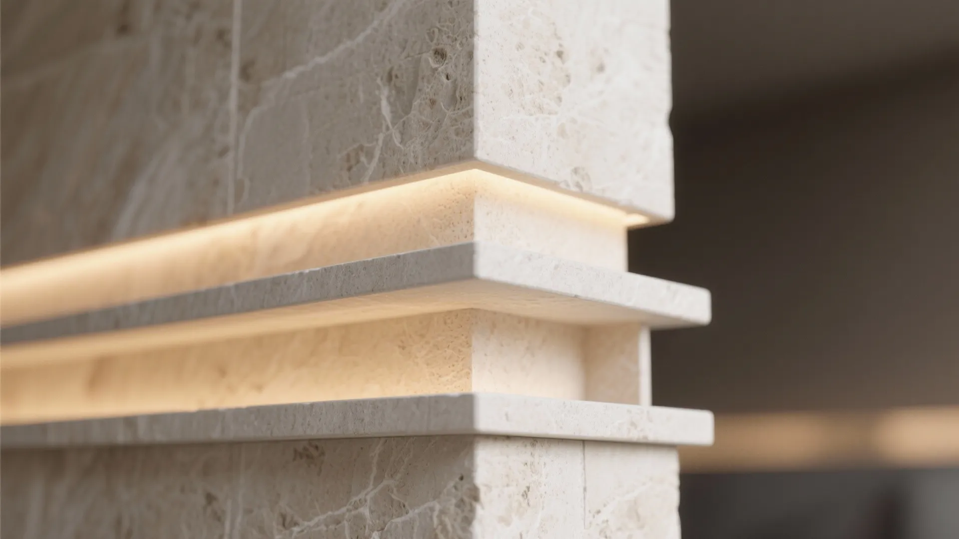 Stone-Clad Pillar with Integrated Shelf Niche