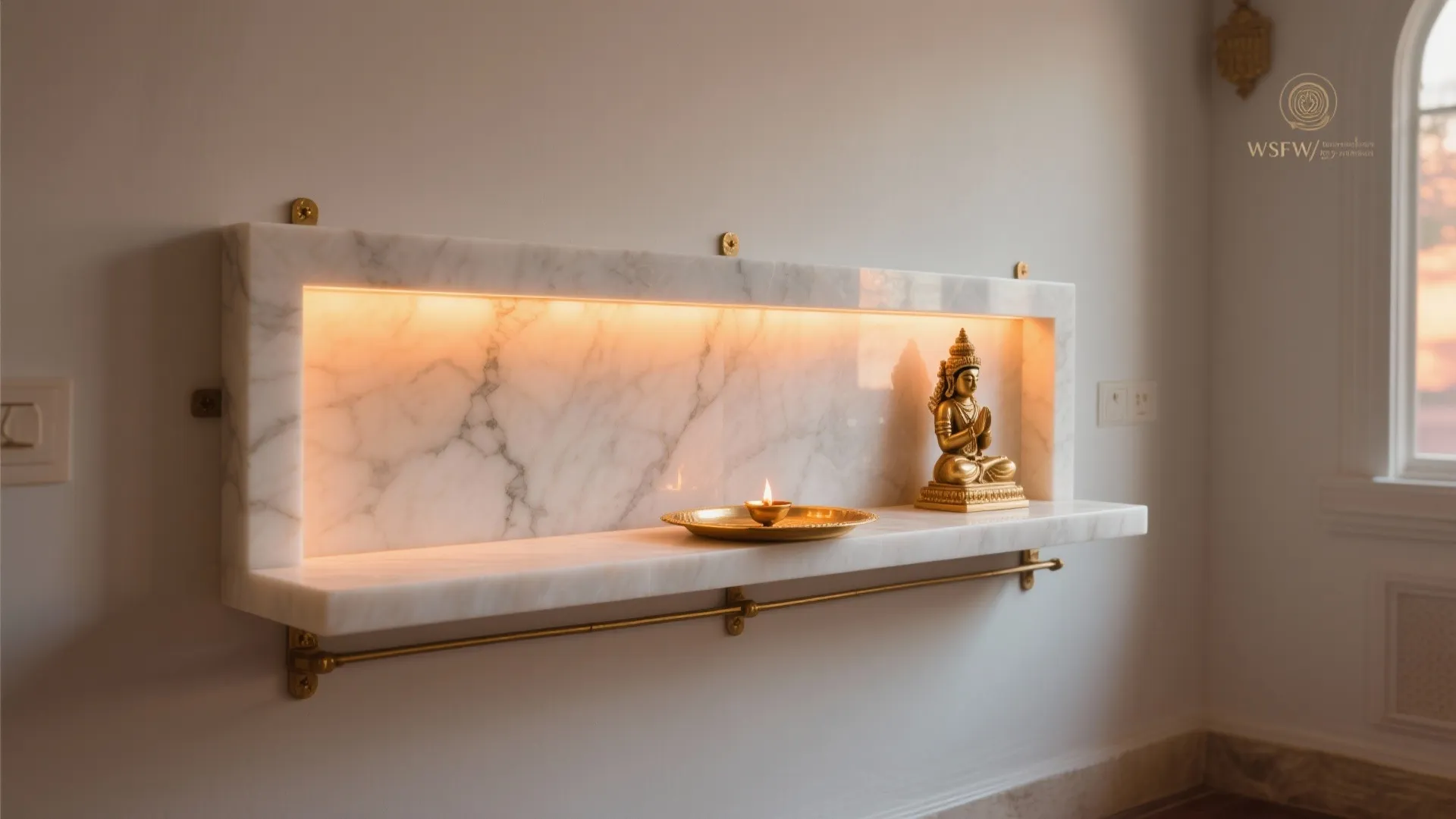 Wall-Mounted Backlit Stone Panel