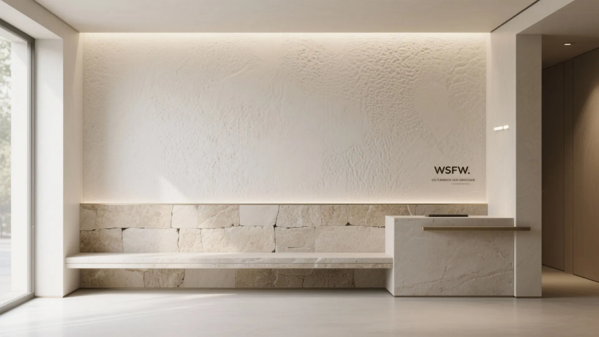 Textured Stone and Plaster Feature Wall