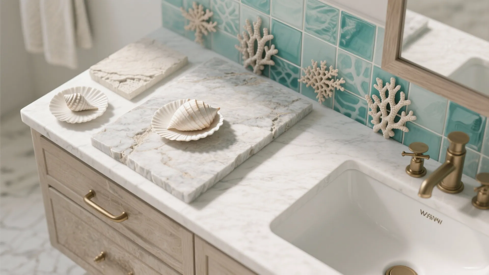 4. Mix of Natural Stone and Sealife Accents