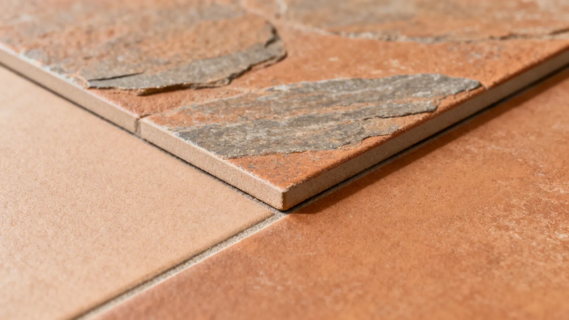Terracotta and stone-textured tiles for warmth