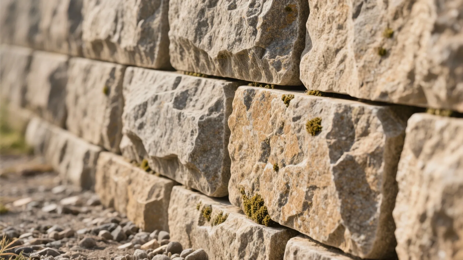 Textured Stone Gravity Walls for Natural Integration