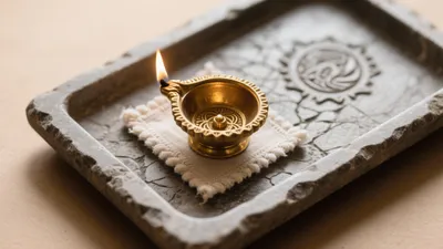 Serene Indian Diya Altar Corner – Spiritual & Minimalist Design