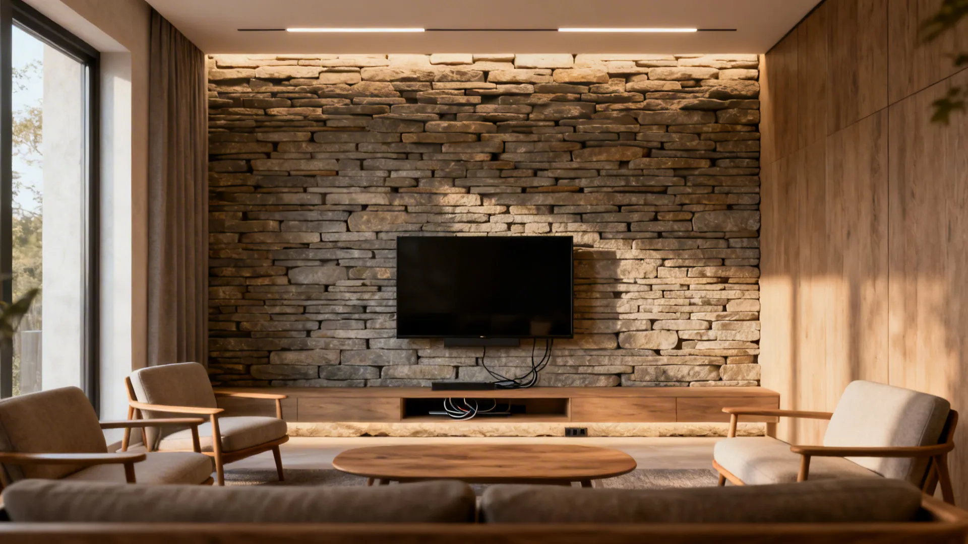5 Living Room Stone Accent Wall Ideas
